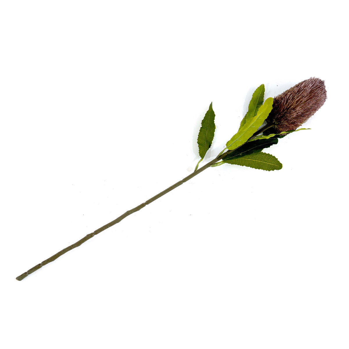 Faux Banksia Flower With Foliage in Lilac