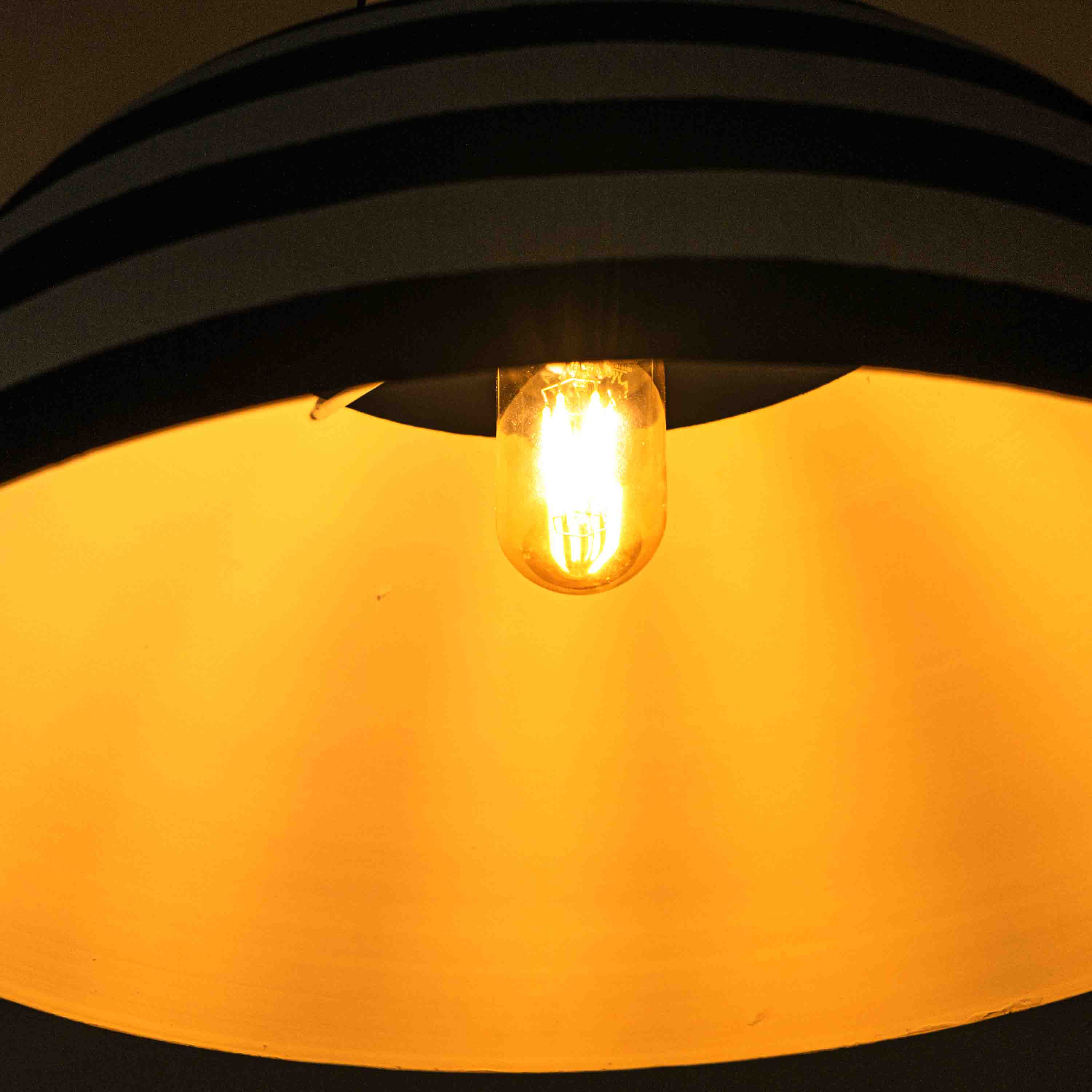 Hand Painted Paper Mache Wide Pendant Lamp