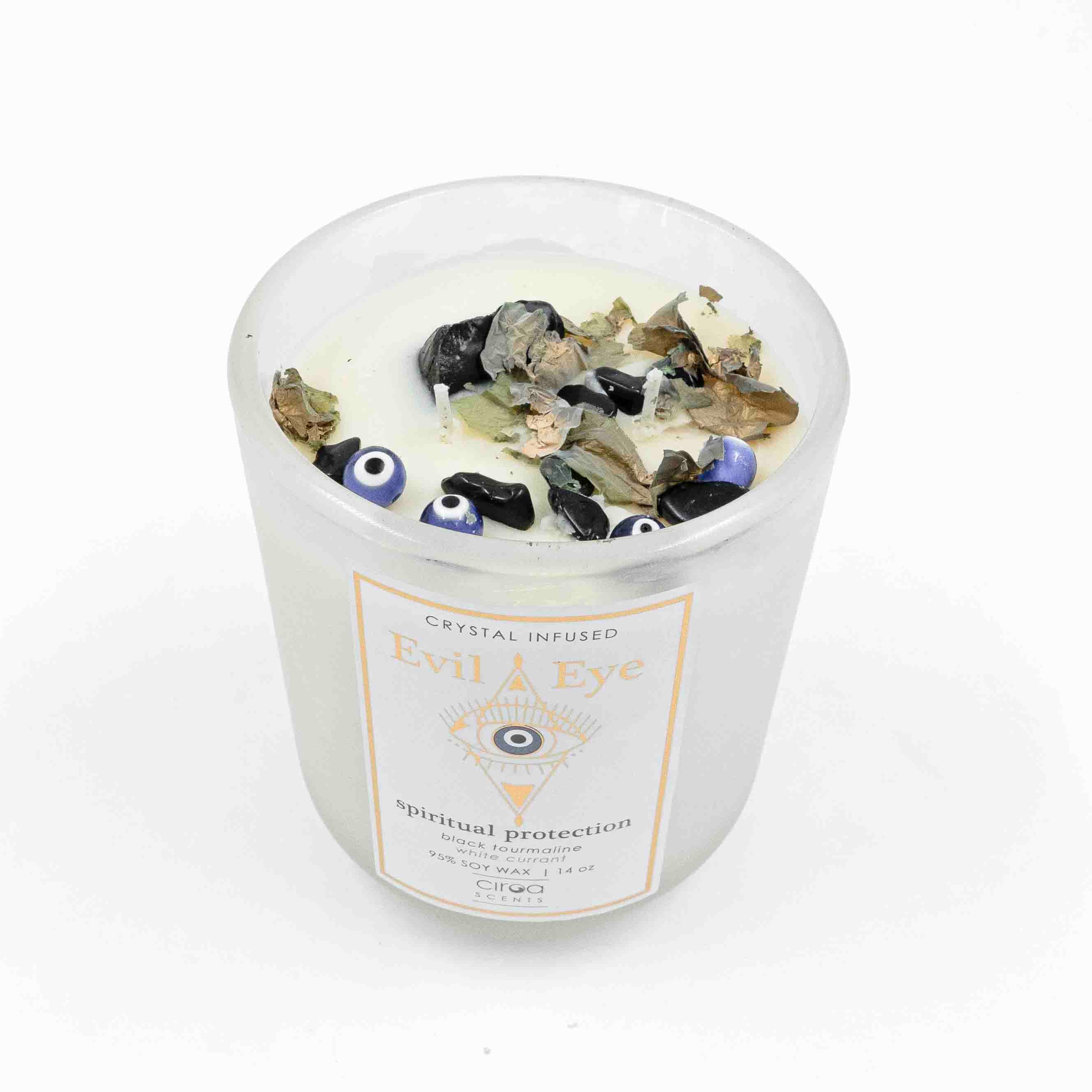 Aarom Evil Eye Crystal Jar Candle