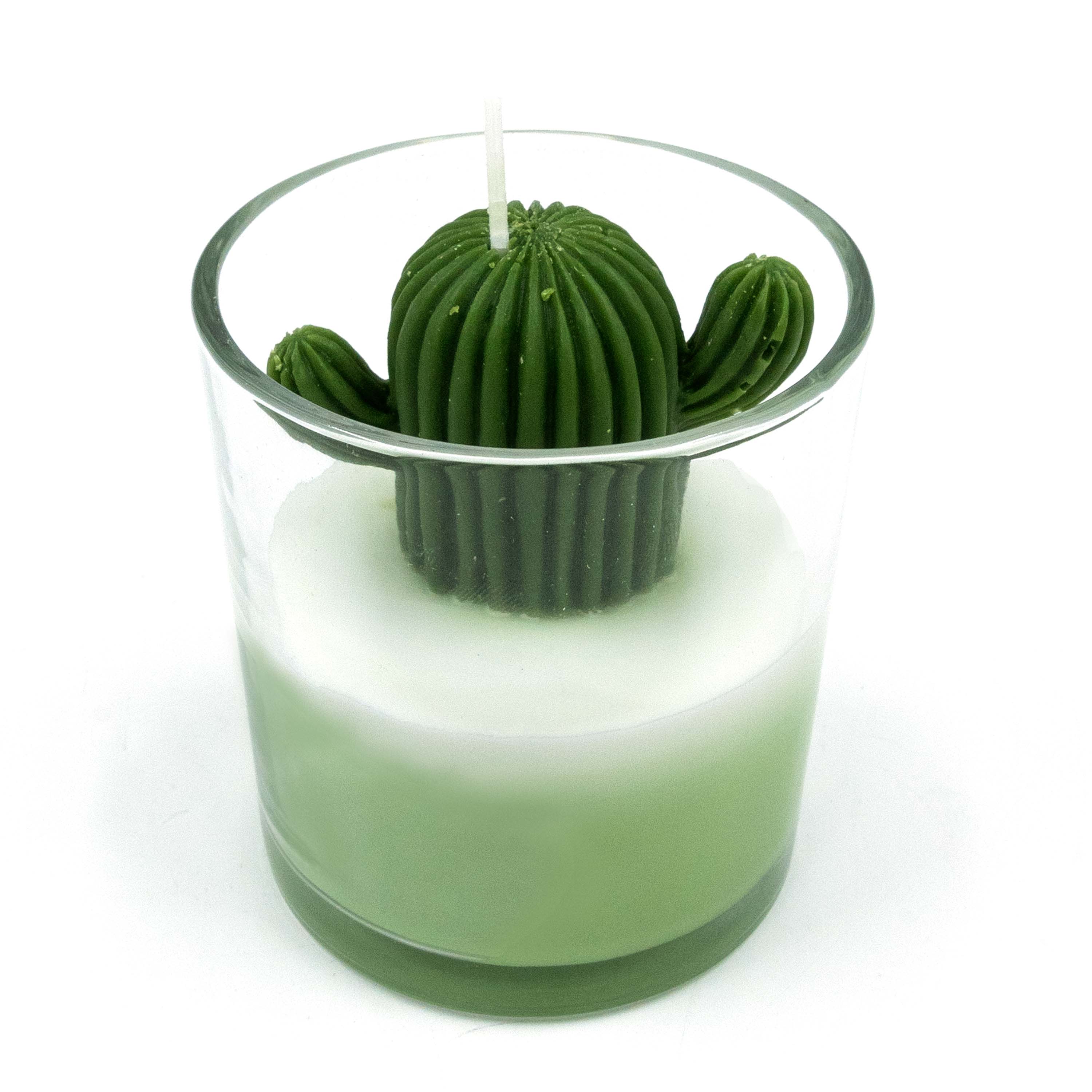 Iris Soy Bee Wax Tea Light Candle Cactus