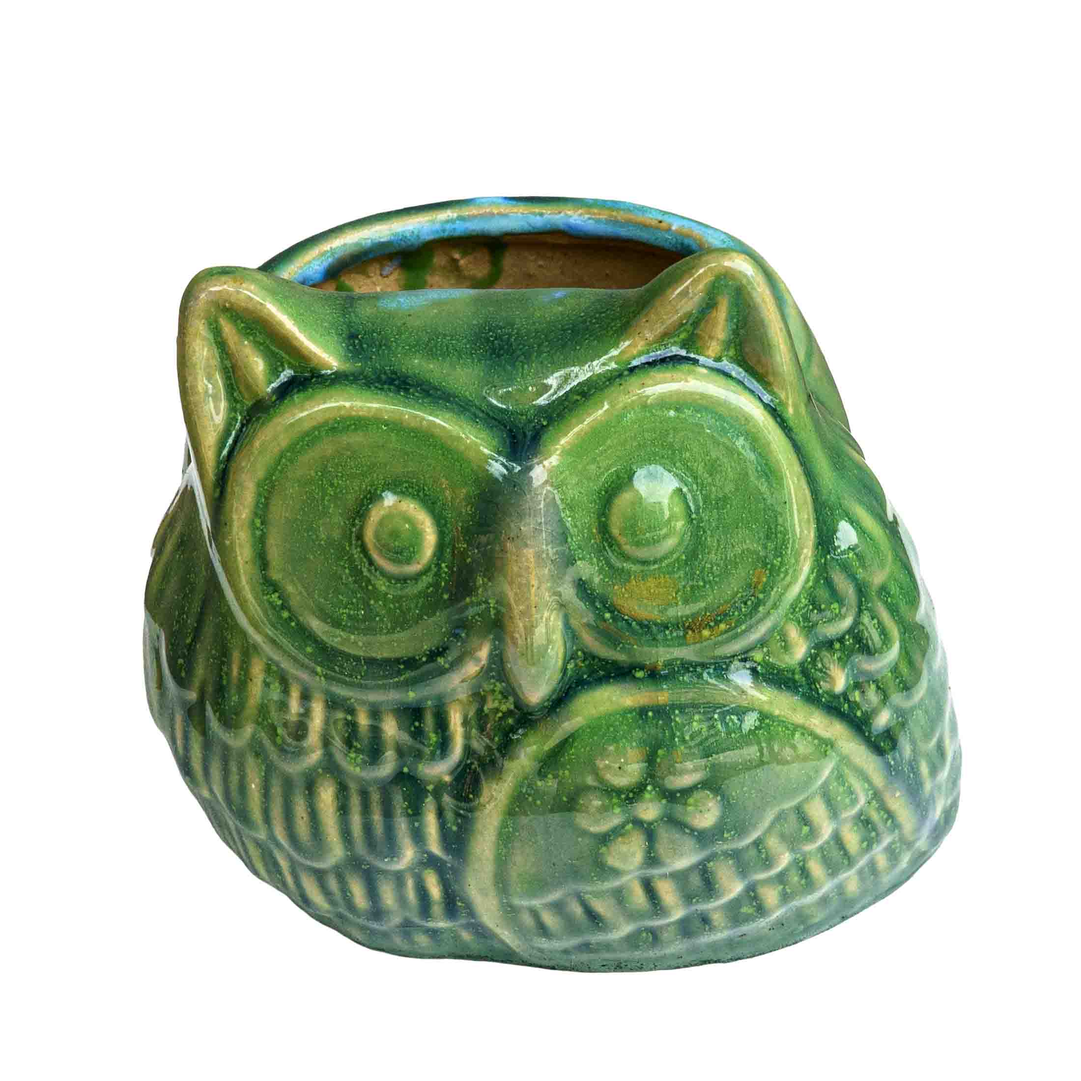 CERAMIC OWL PLANTER