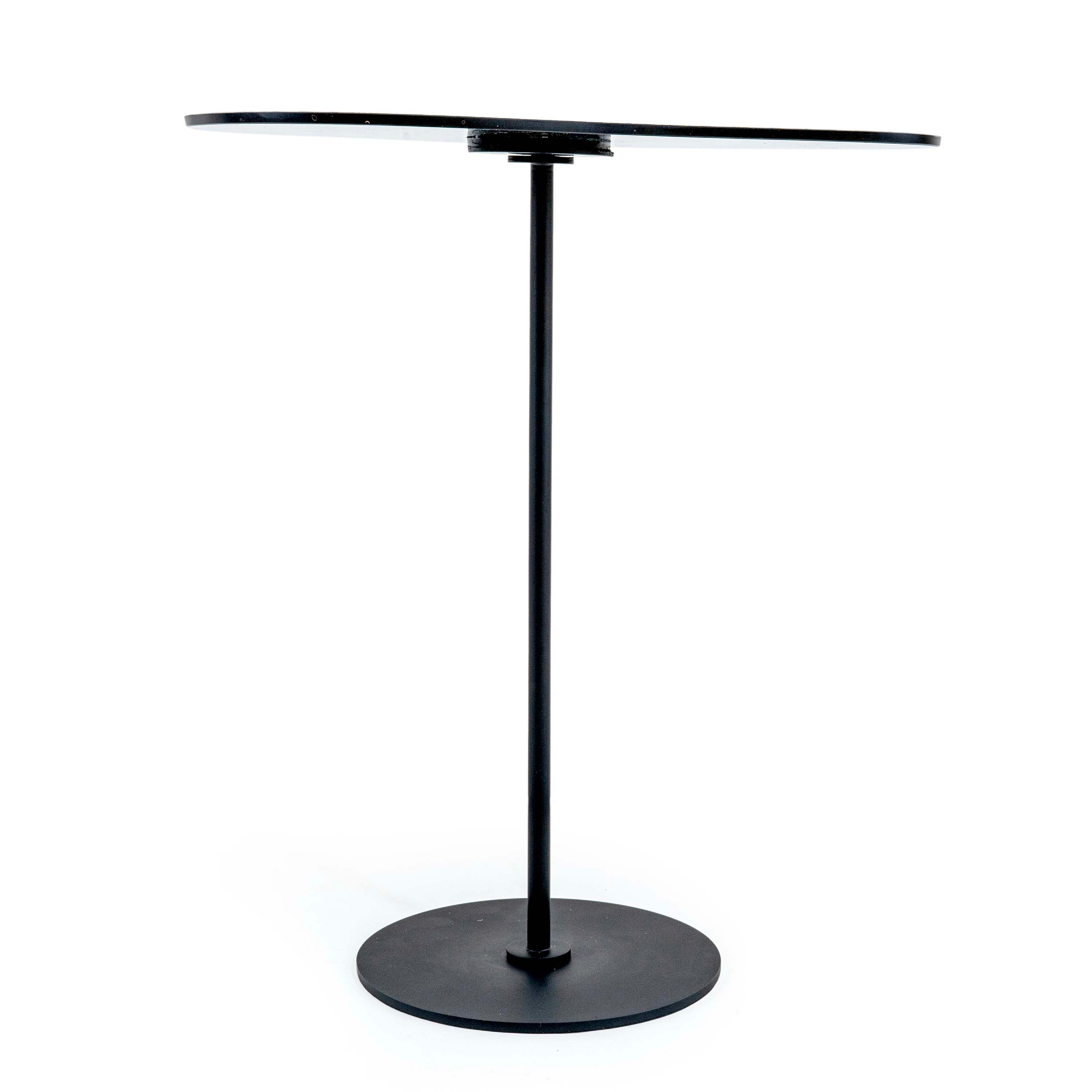 EPIFIN GLASS TOP FREE SHAPE SIDE TABLE WITH METAL STAND