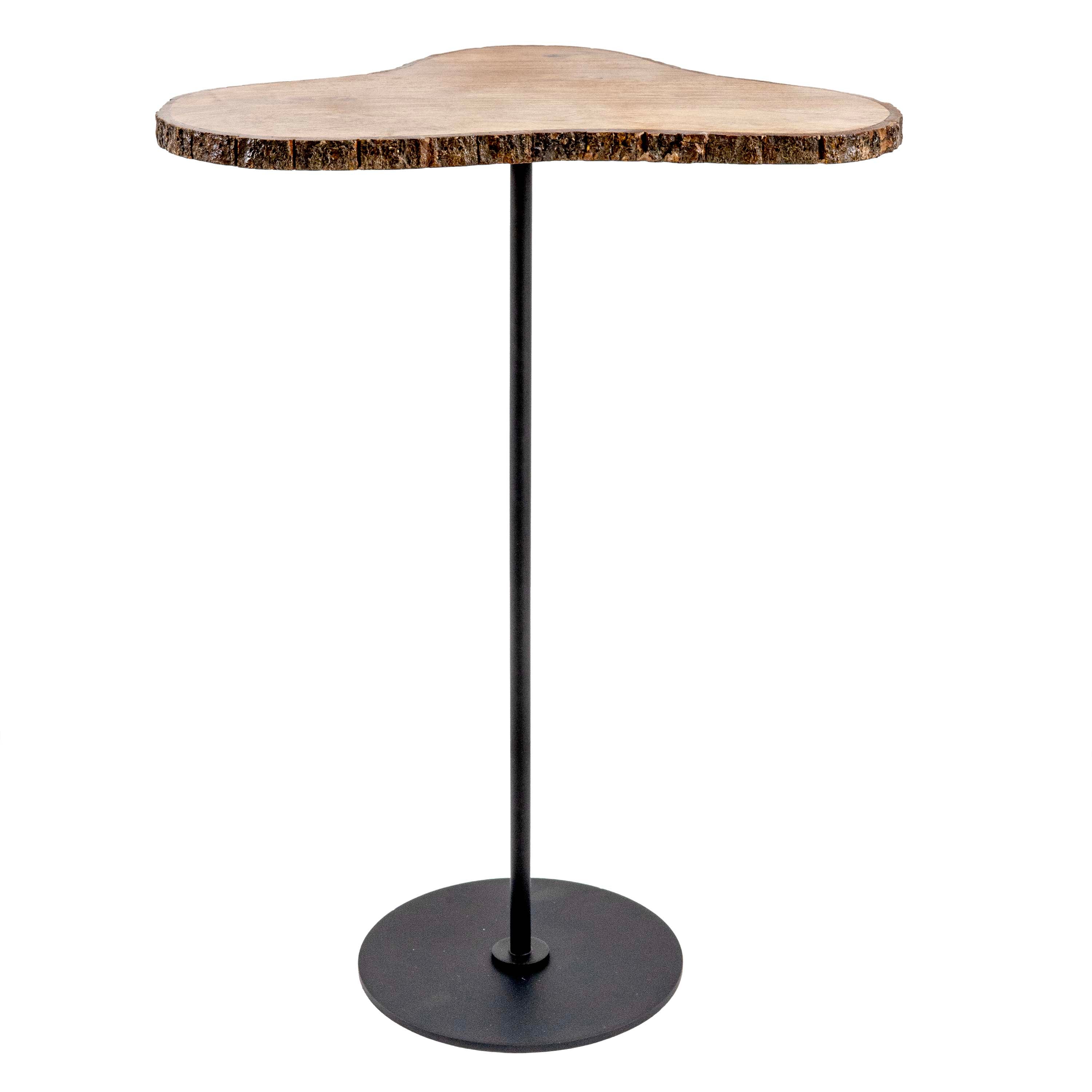 LIORA TRIANGULAR SIDE TABLE WITH METAL STAND