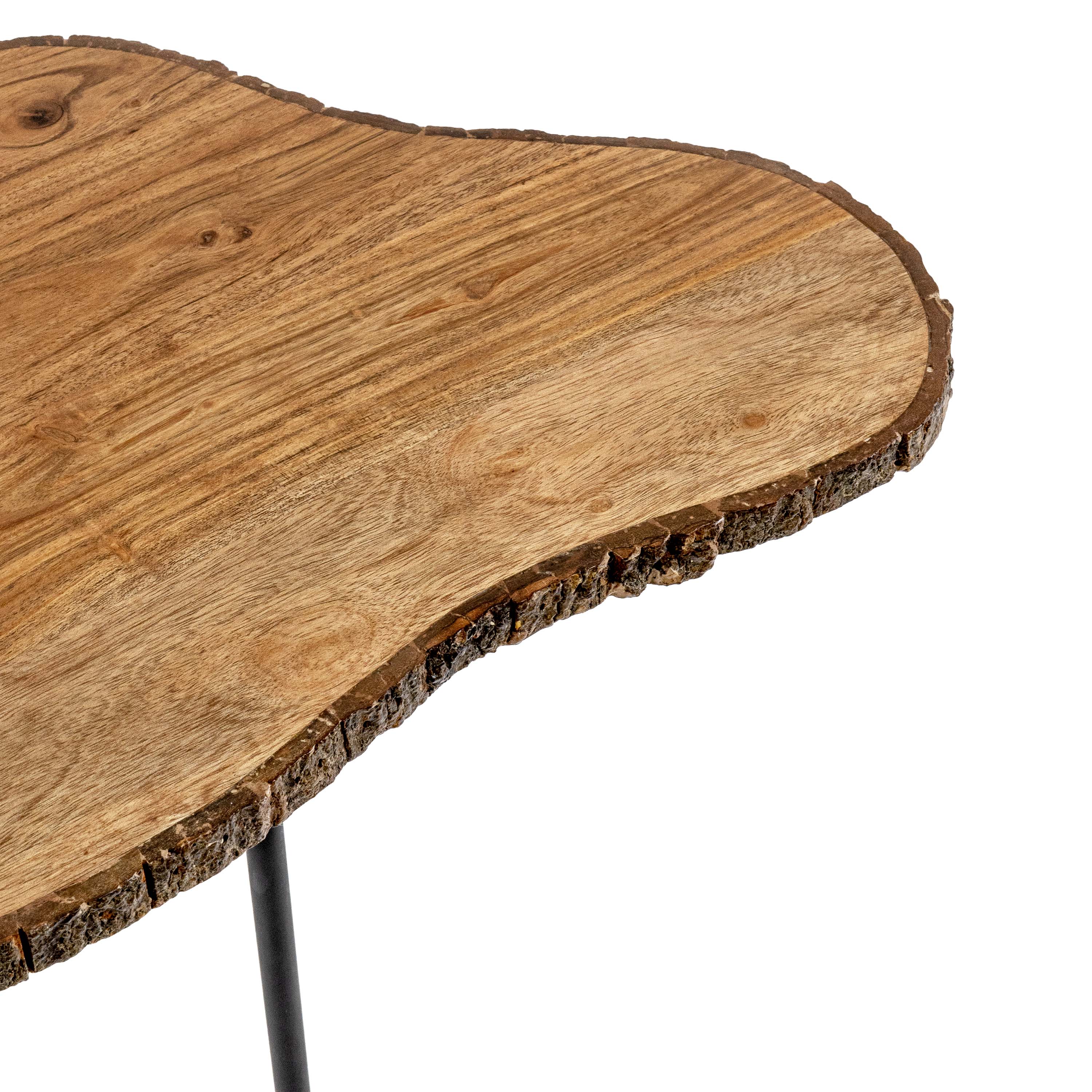 LIORA TRIANGULAR SIDE TABLE WITH METAL STAND