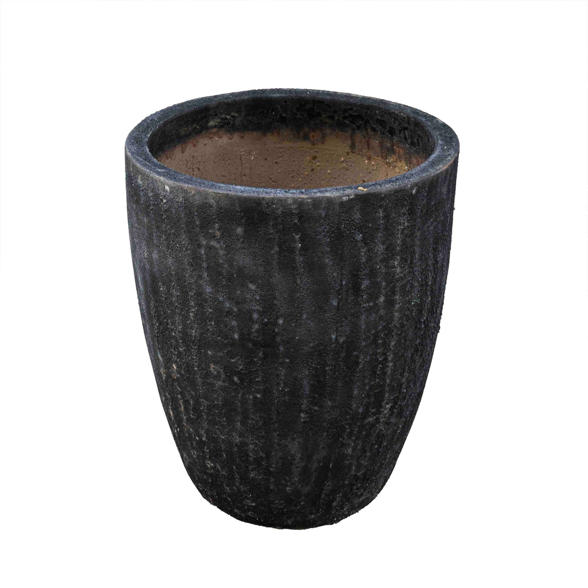 Black Ancient Round Planter