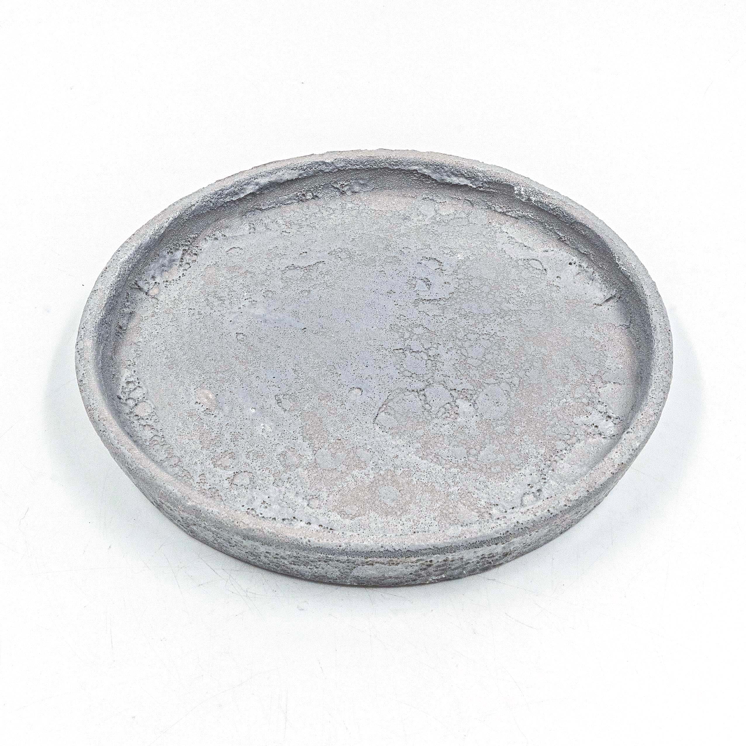 Round Cylinder Pot With Saucer Set Light Grey