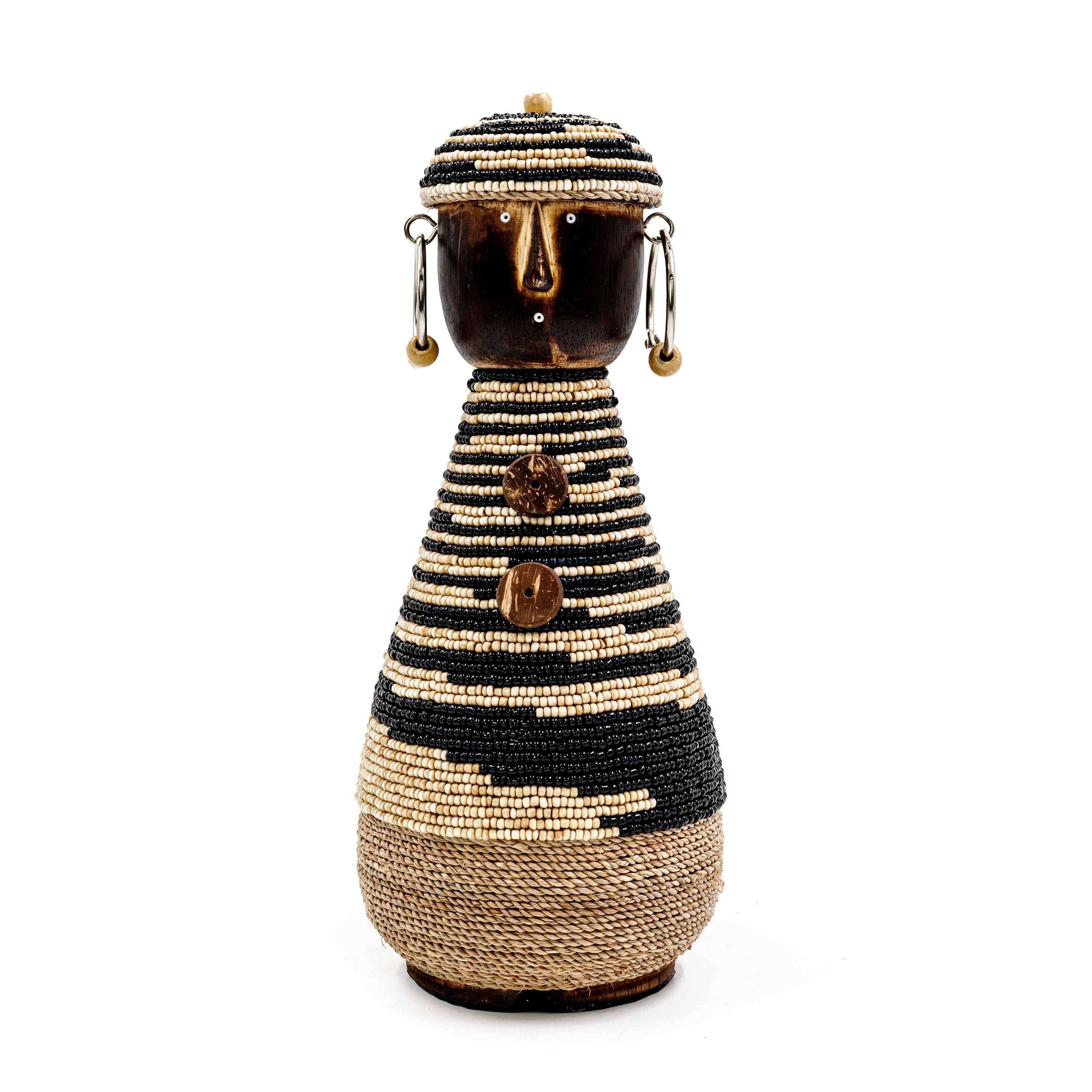 TALO WOODEN FIGURINE WITH JUTE AND BEADS