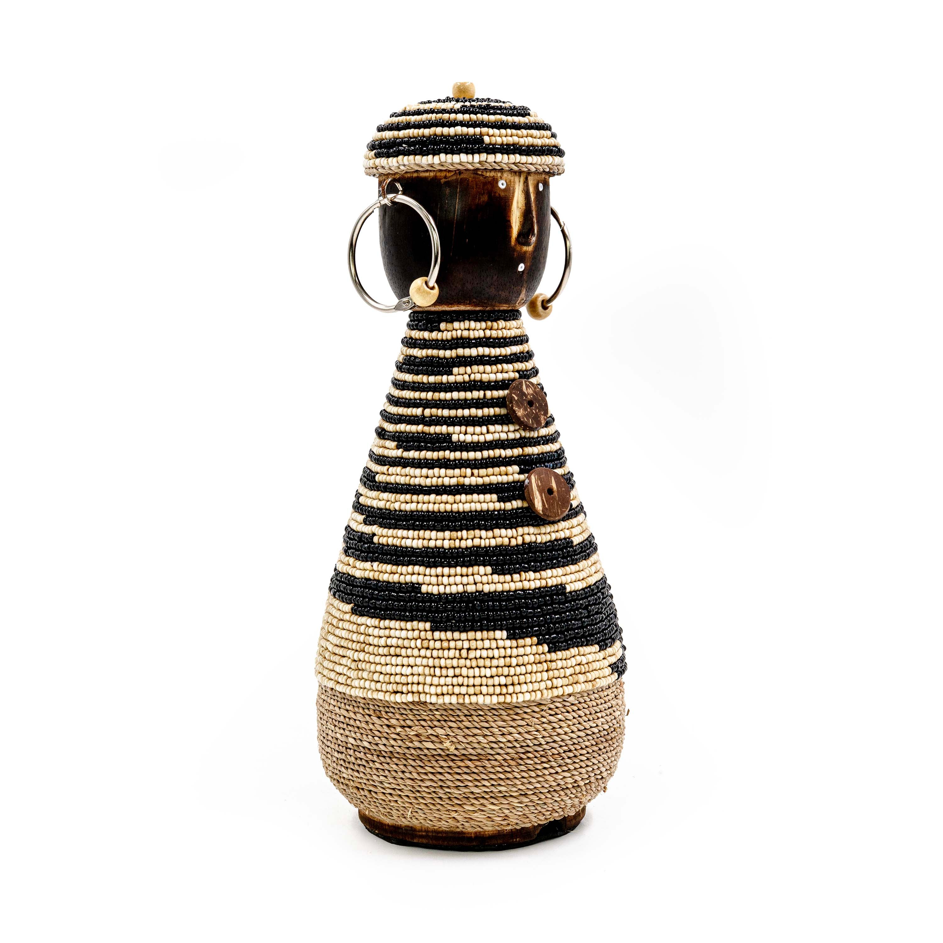 TALO WOODEN FIGURINE WITH JUTE AND BEADS