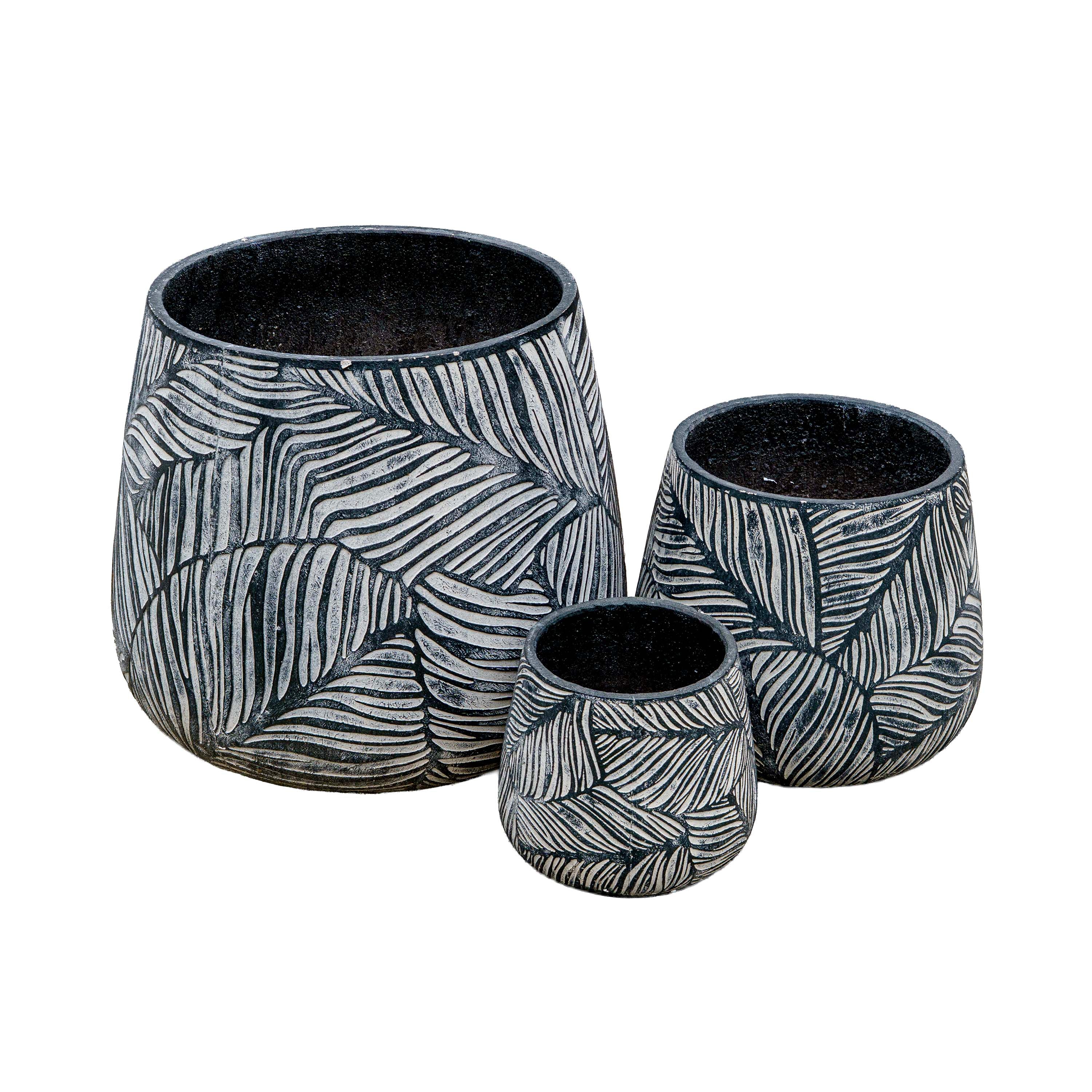 Leaf Texture Cement Pot