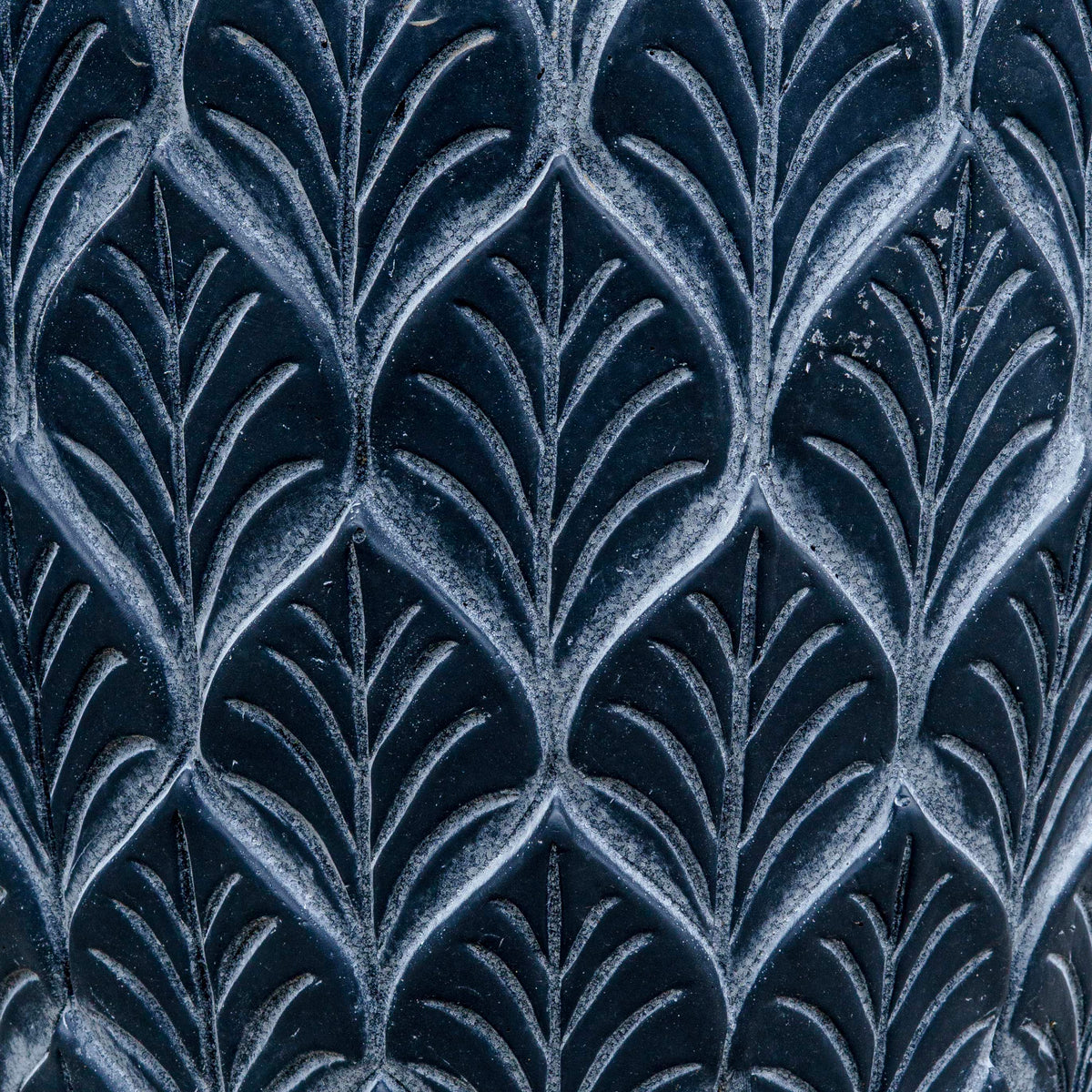 Etched Cement Planter Black