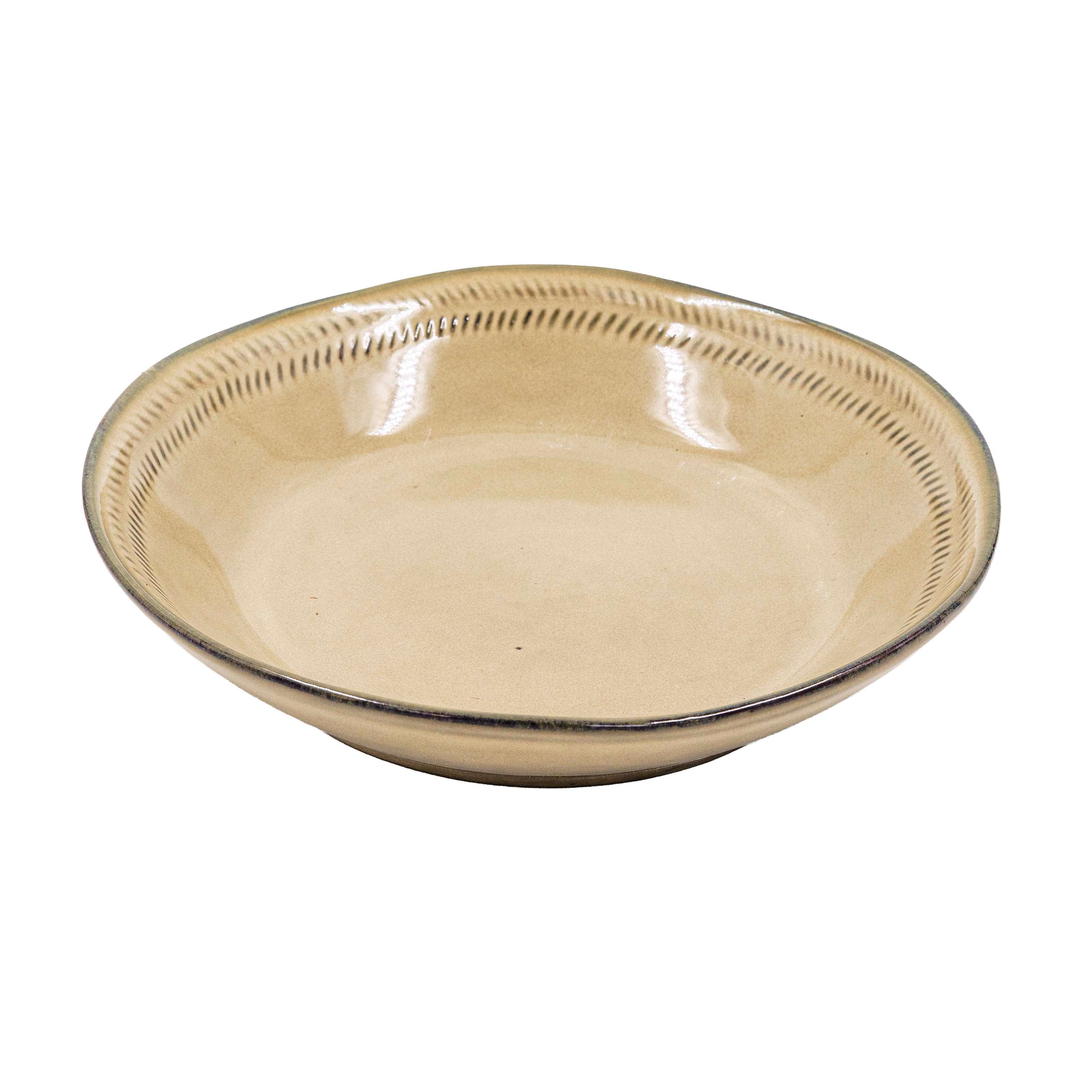 Ivory Gold Ceramic Serving Platter