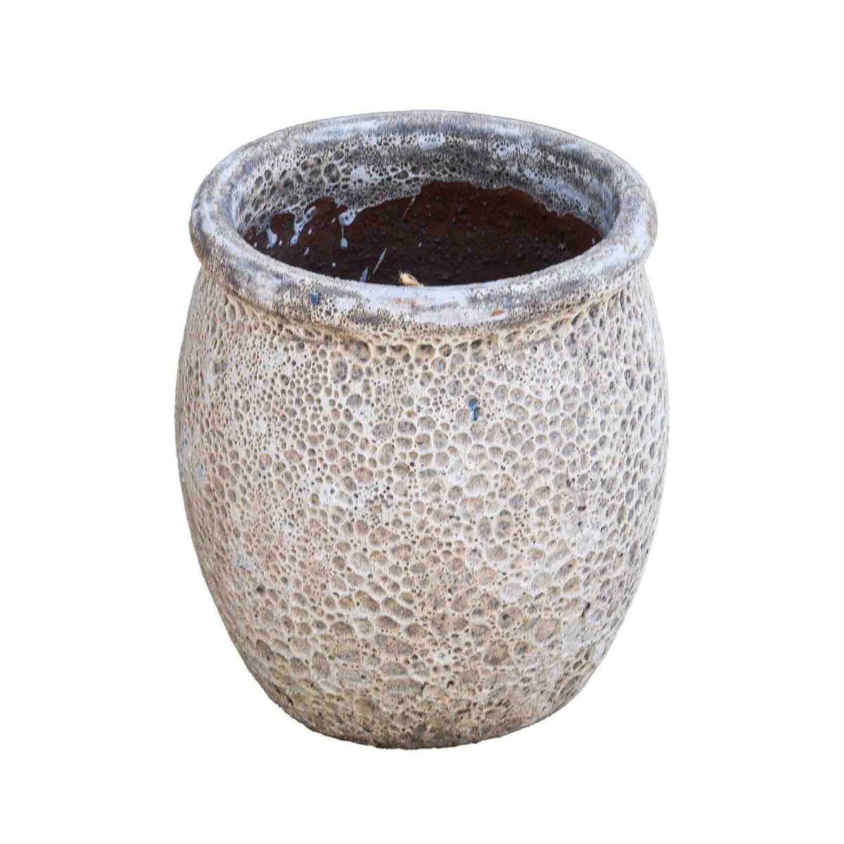 Hauer Antique Ceramic Pot White