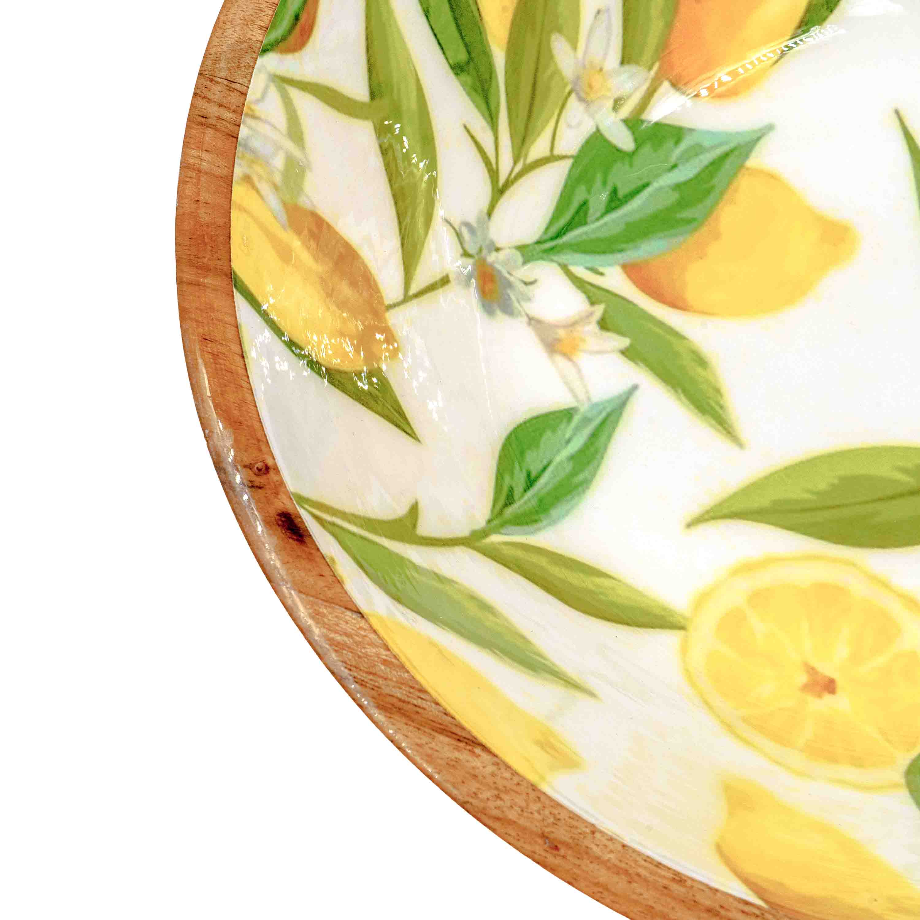 Lemon Grove Bowl with lid & salad server