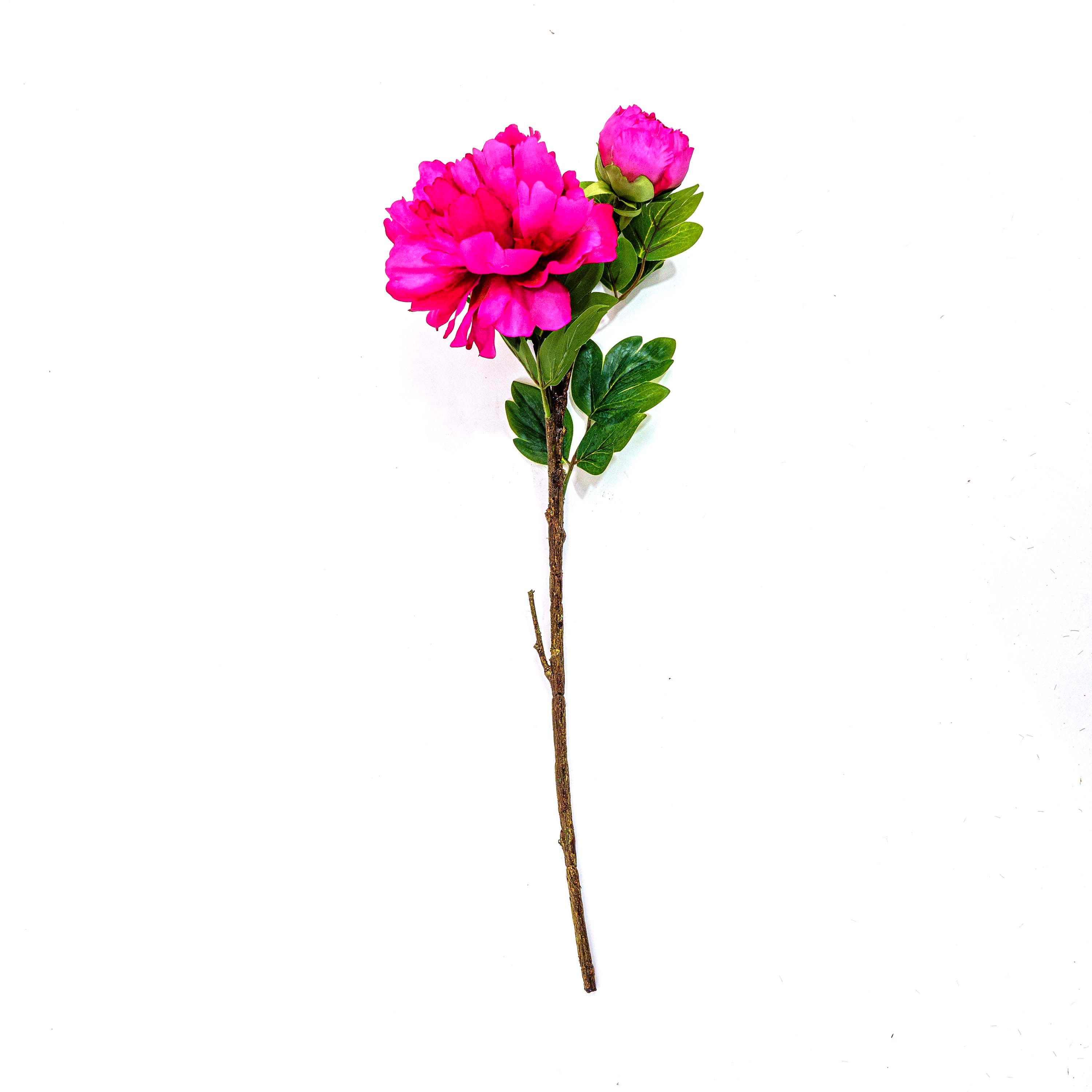 Faux Velvet Rose Stem Dark Pink
