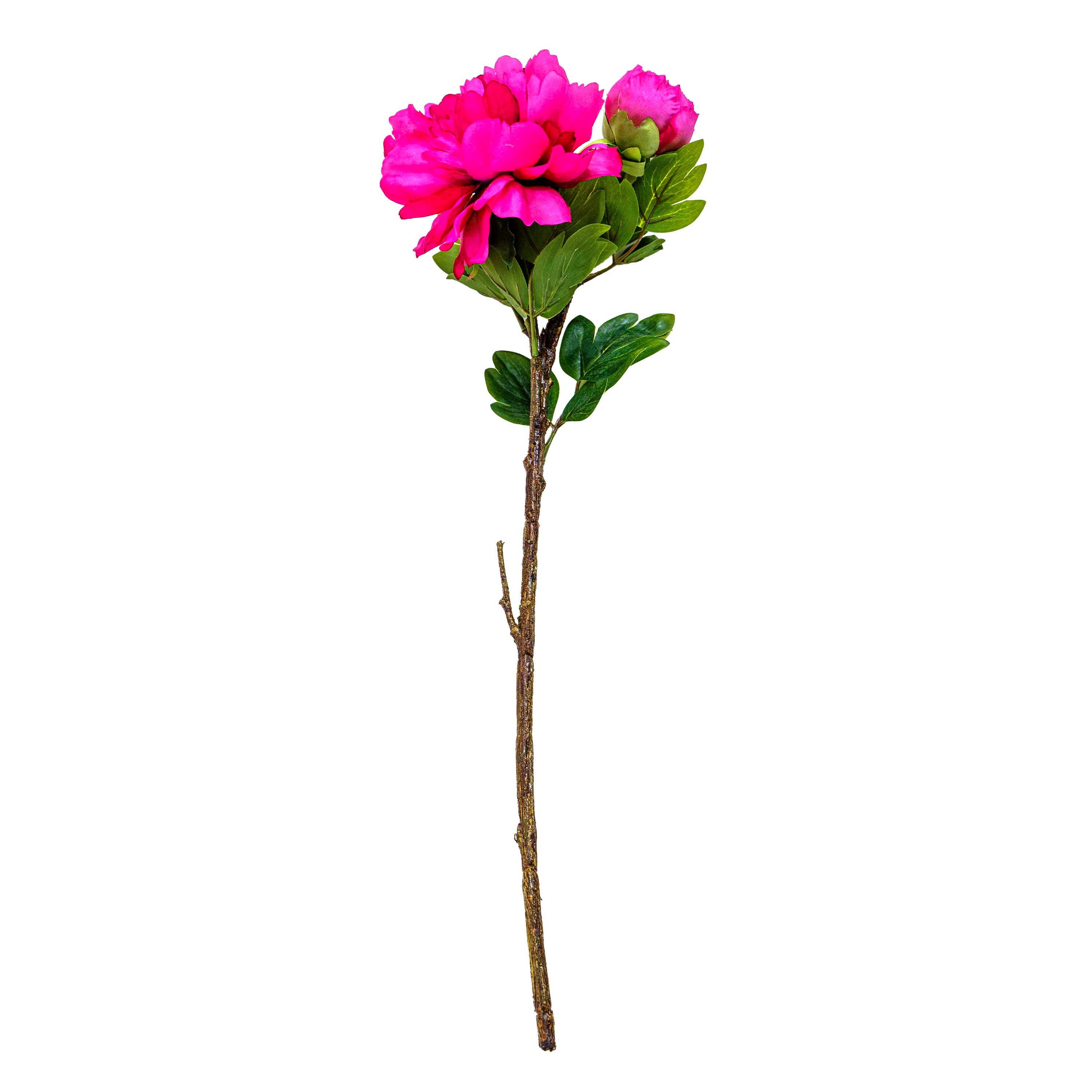 Faux Velvet Rose Stem Dark Pink