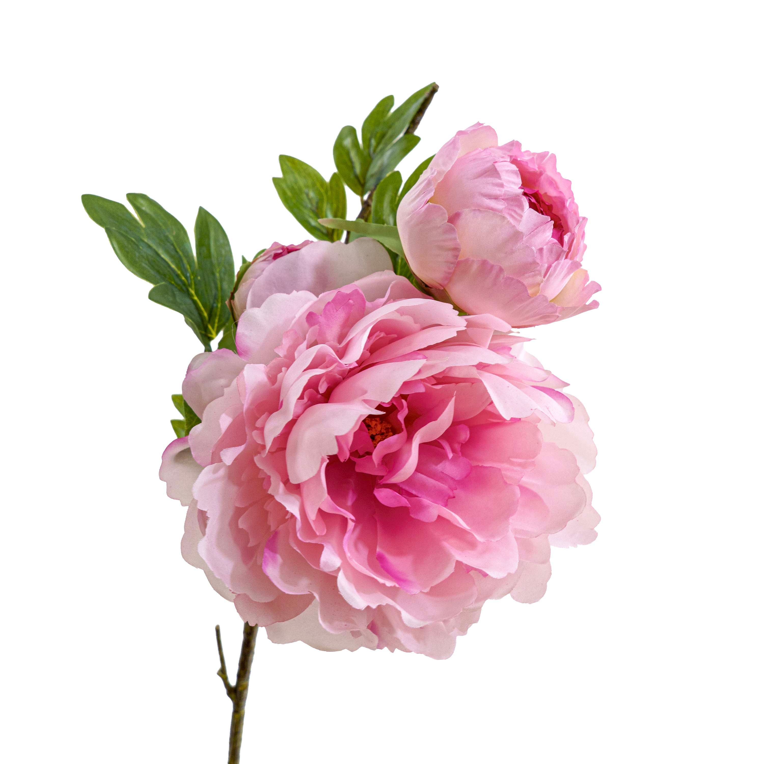 Faux Velvet Rose Stem Pink