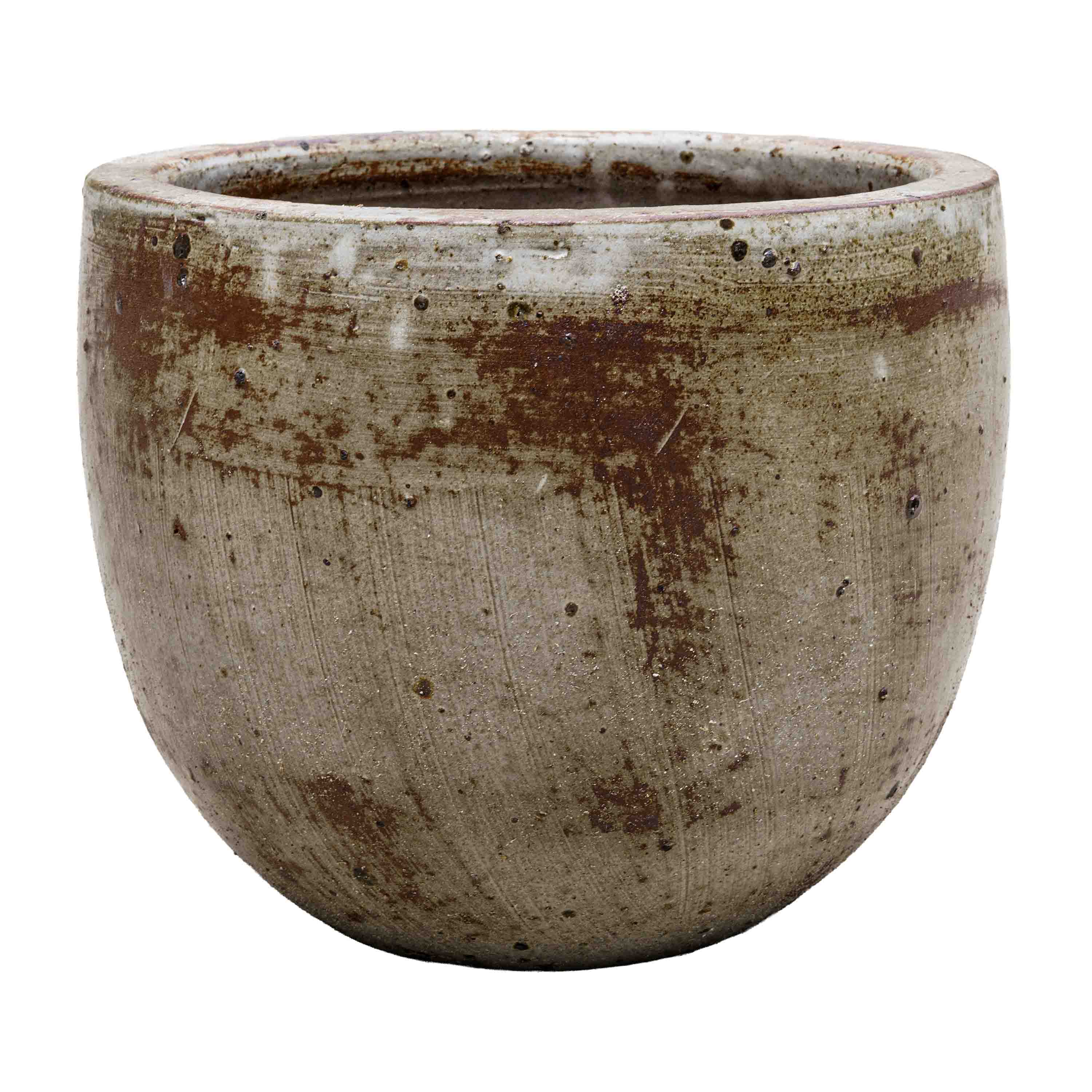 Beige Brown Ceramic Pot