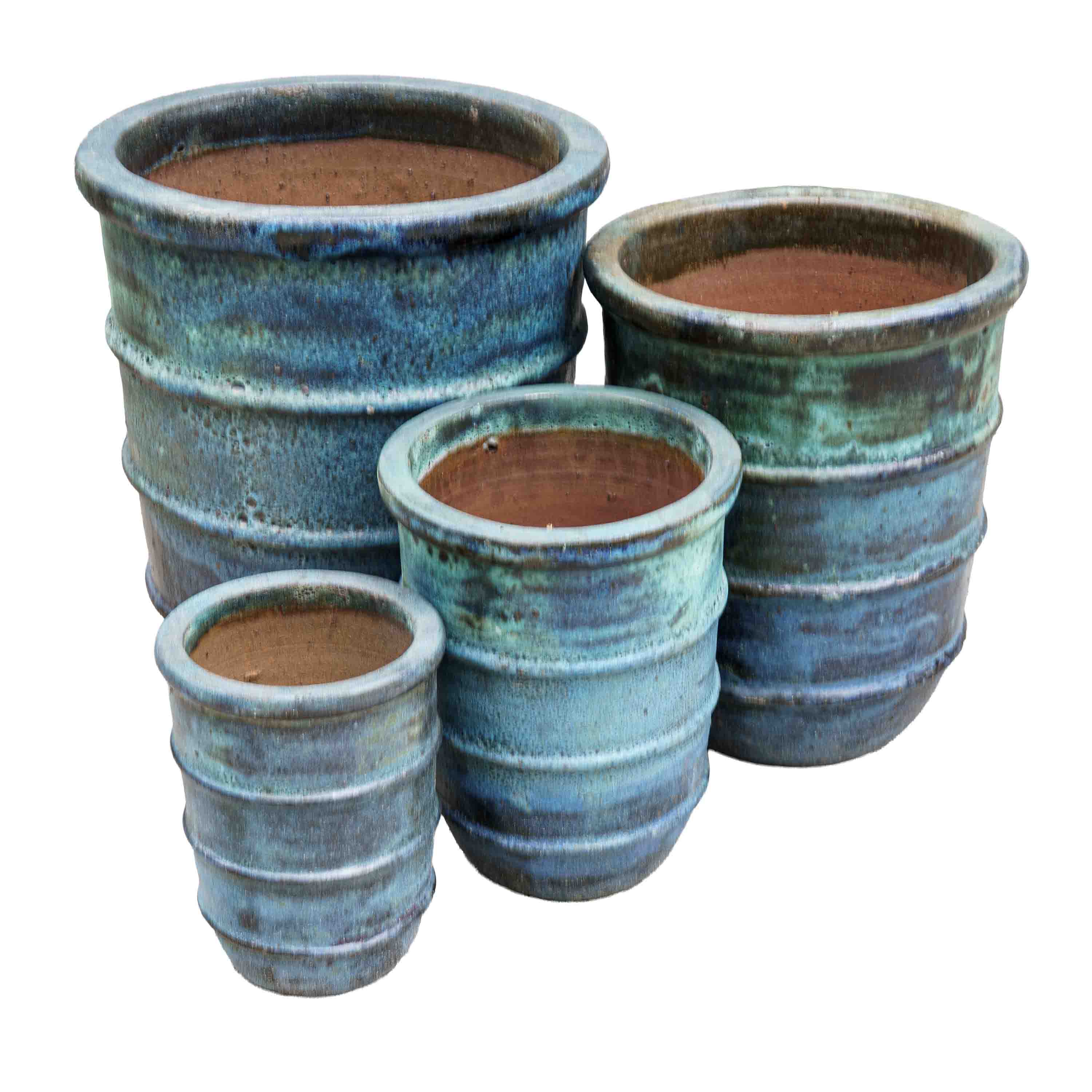 Rustic Blue Ceramic Pot