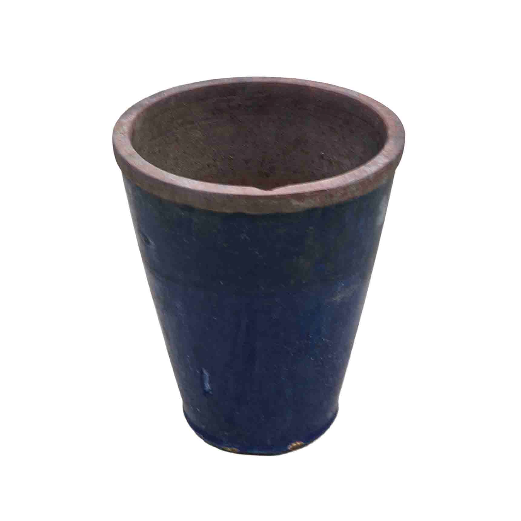 Leaf Etched Ceramic Pot
