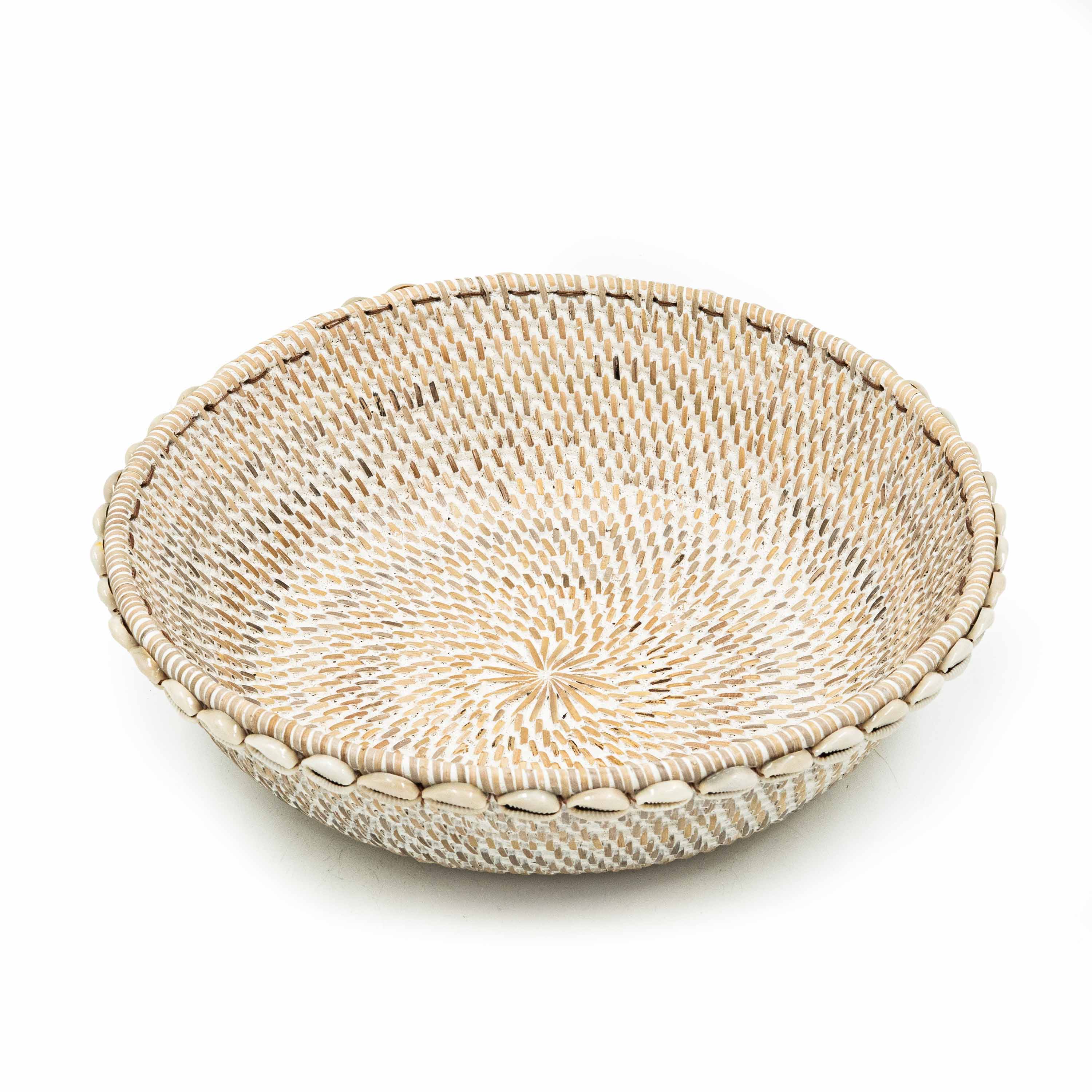 Rattan Tray With Cowrie Shells