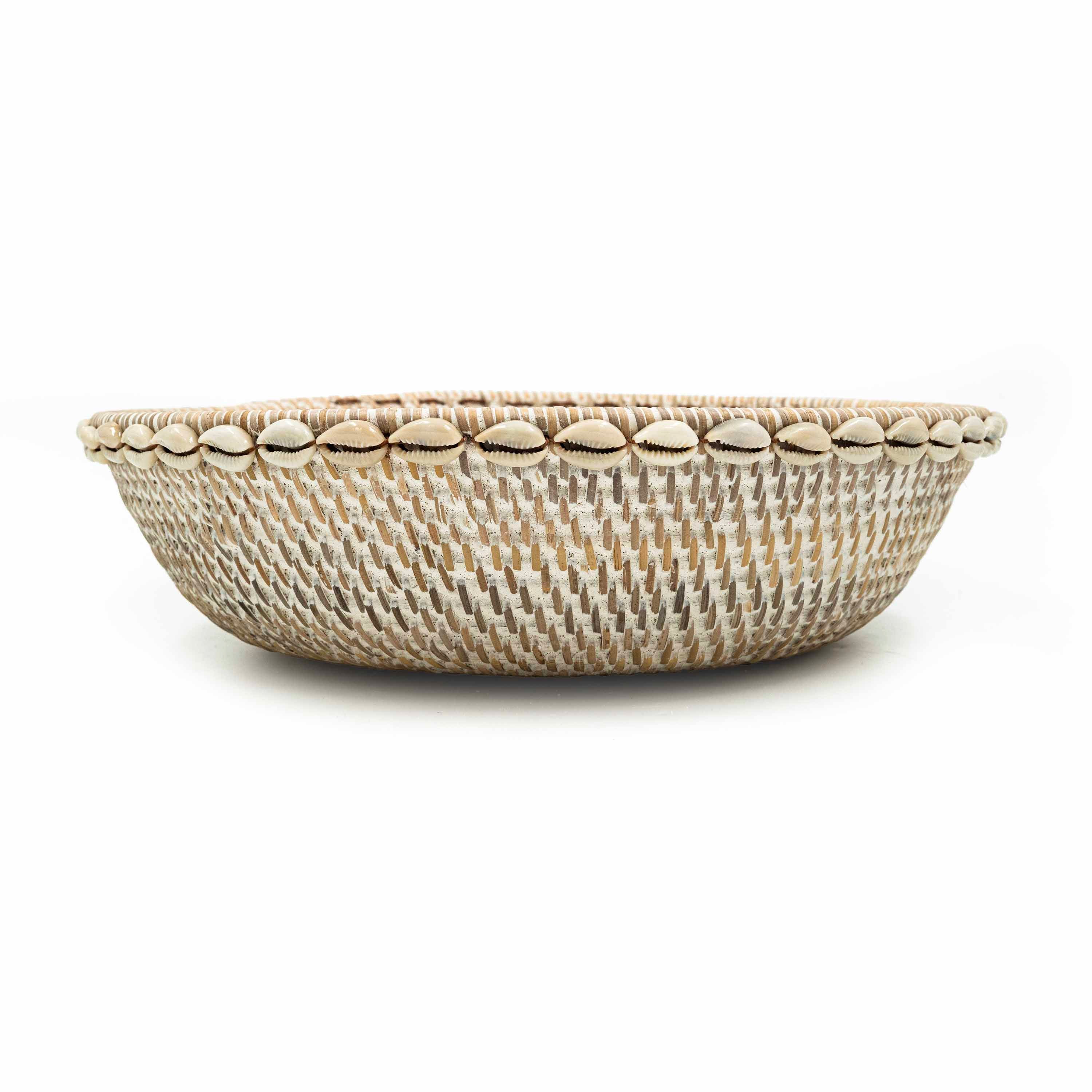 Rattan Tray With Cowrie Shells
