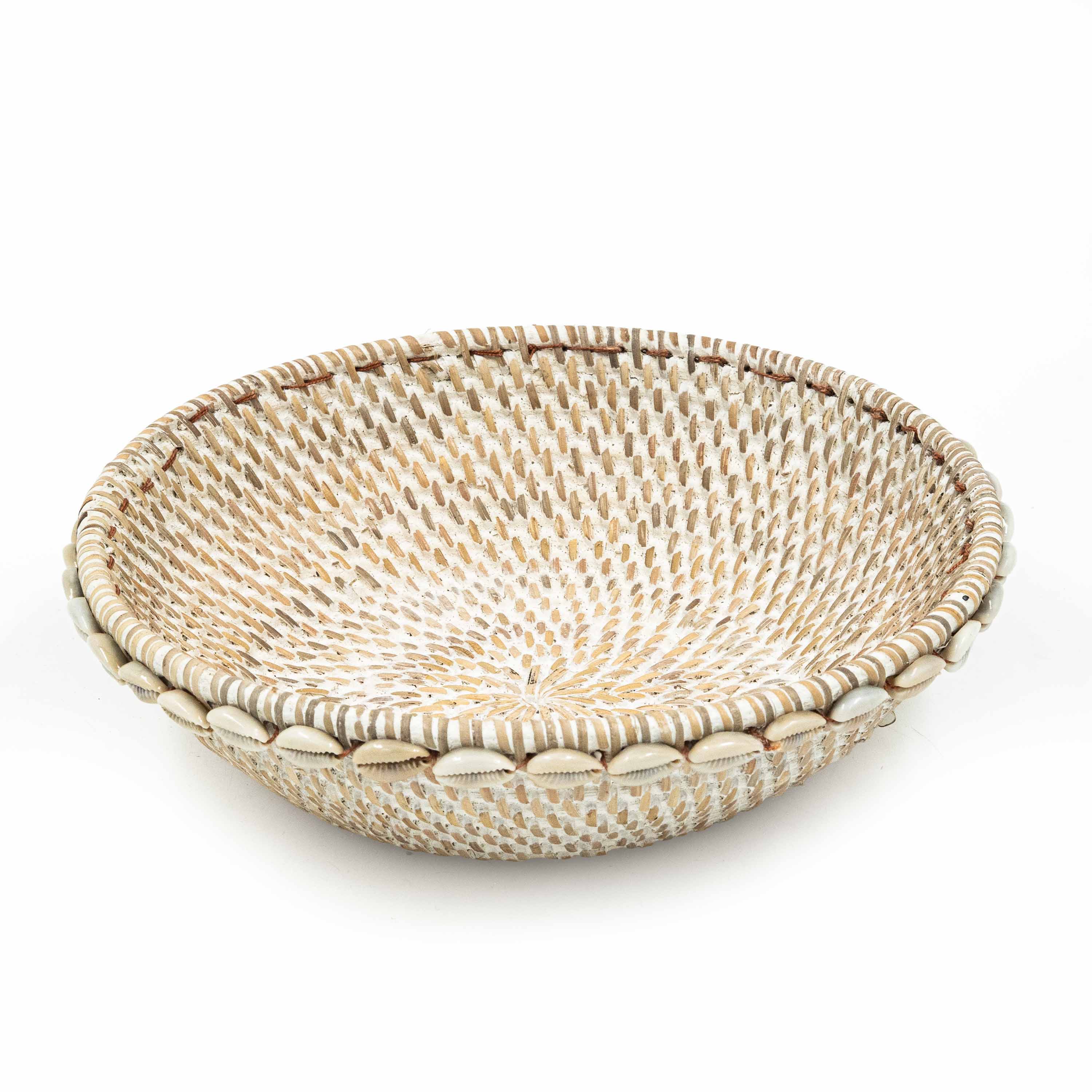 Rattan Tray With Cowrie Shells