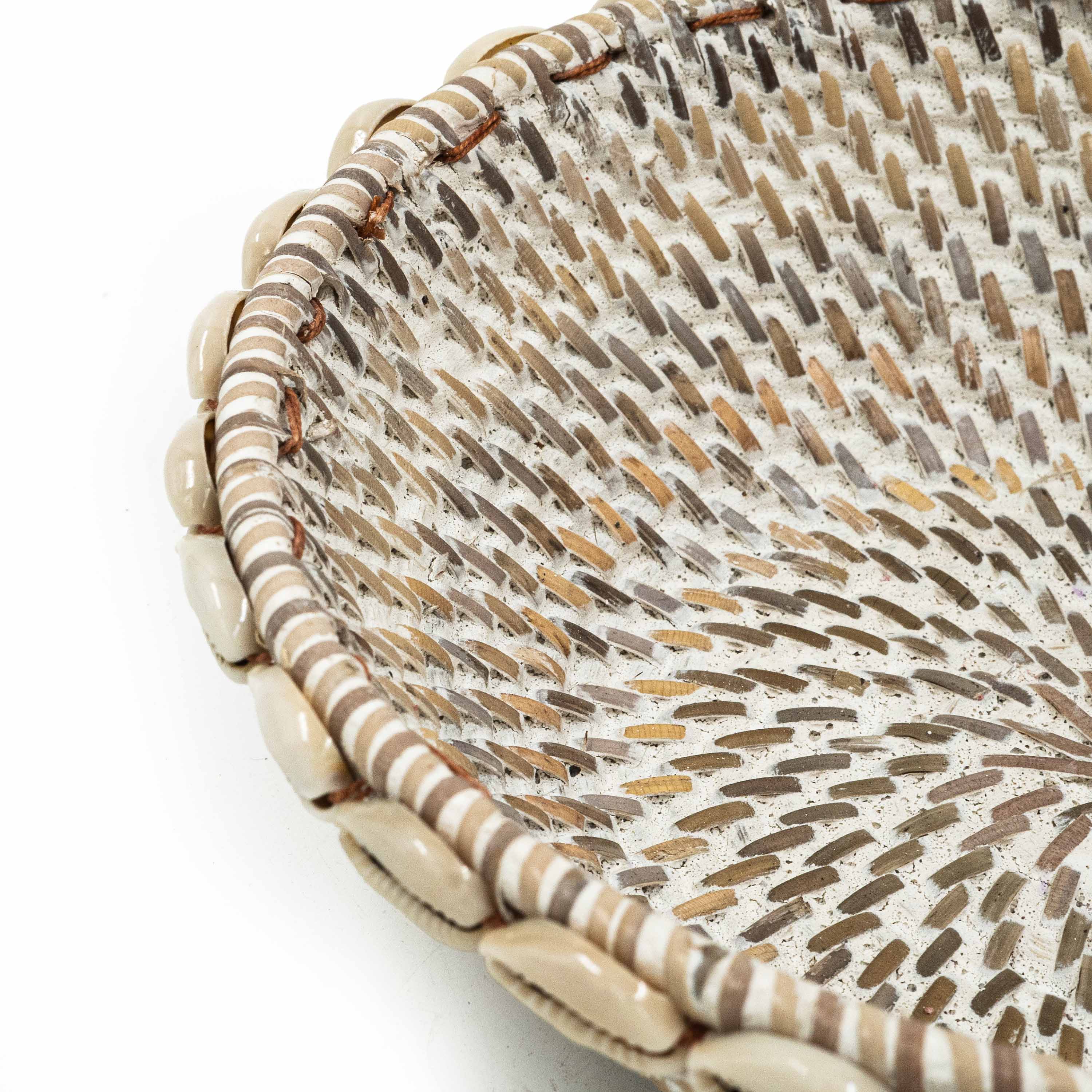 Rattan Tray With Cowrie Shells