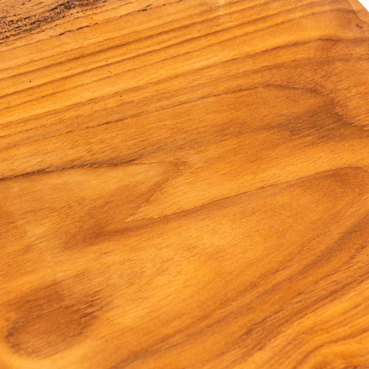 Yarah Teak Wood Flower Dinner Plate