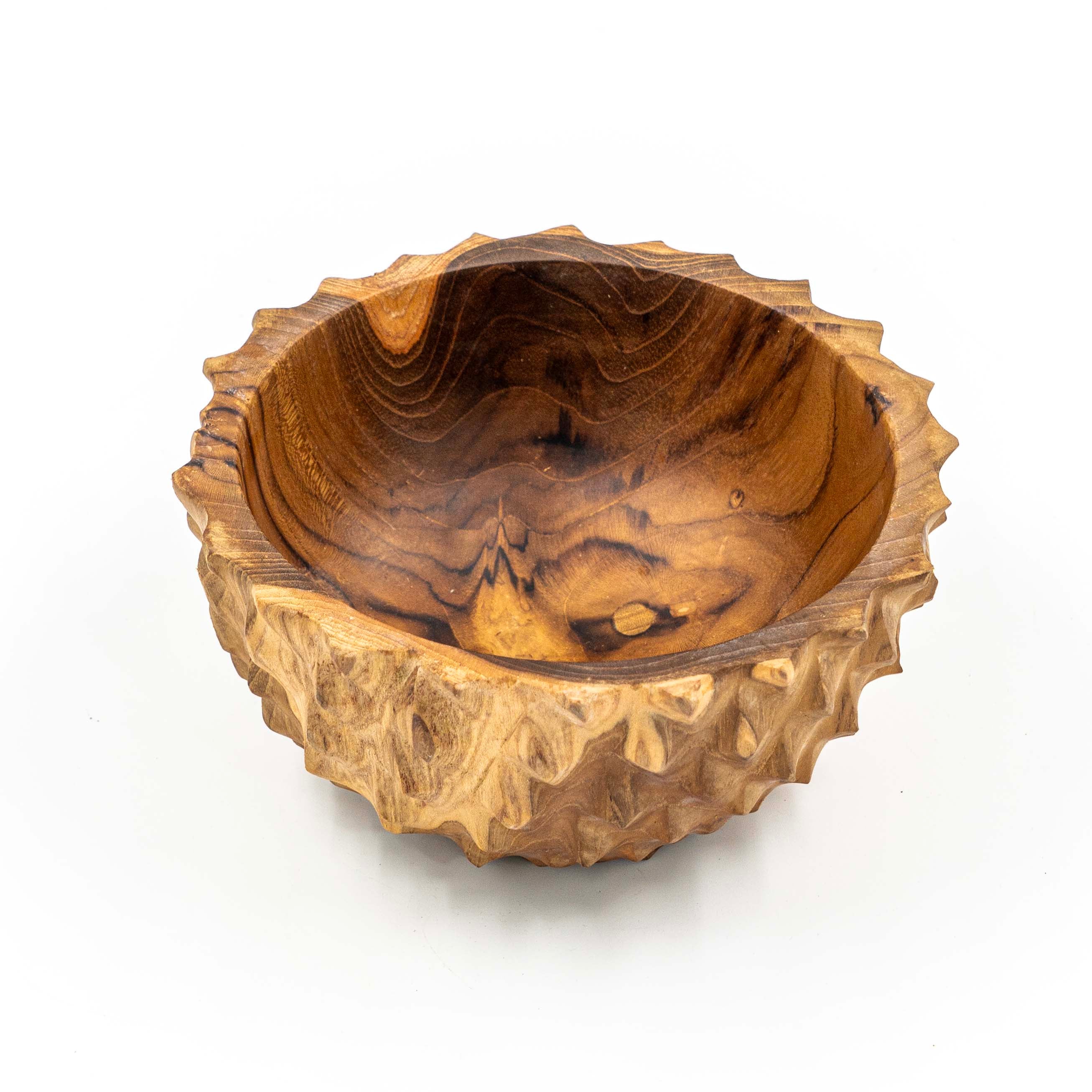 Yarah Teak Wood Zig-Zag Edged Bowl