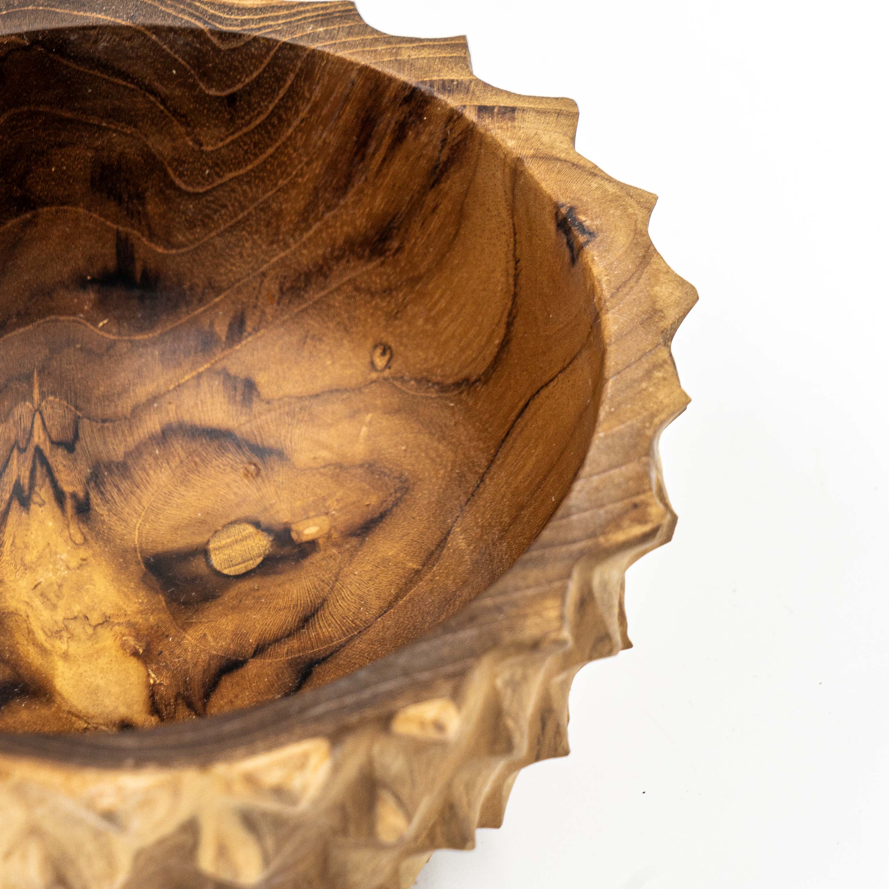 Yarah Teak Wood Zig-Zag Edged Bowl