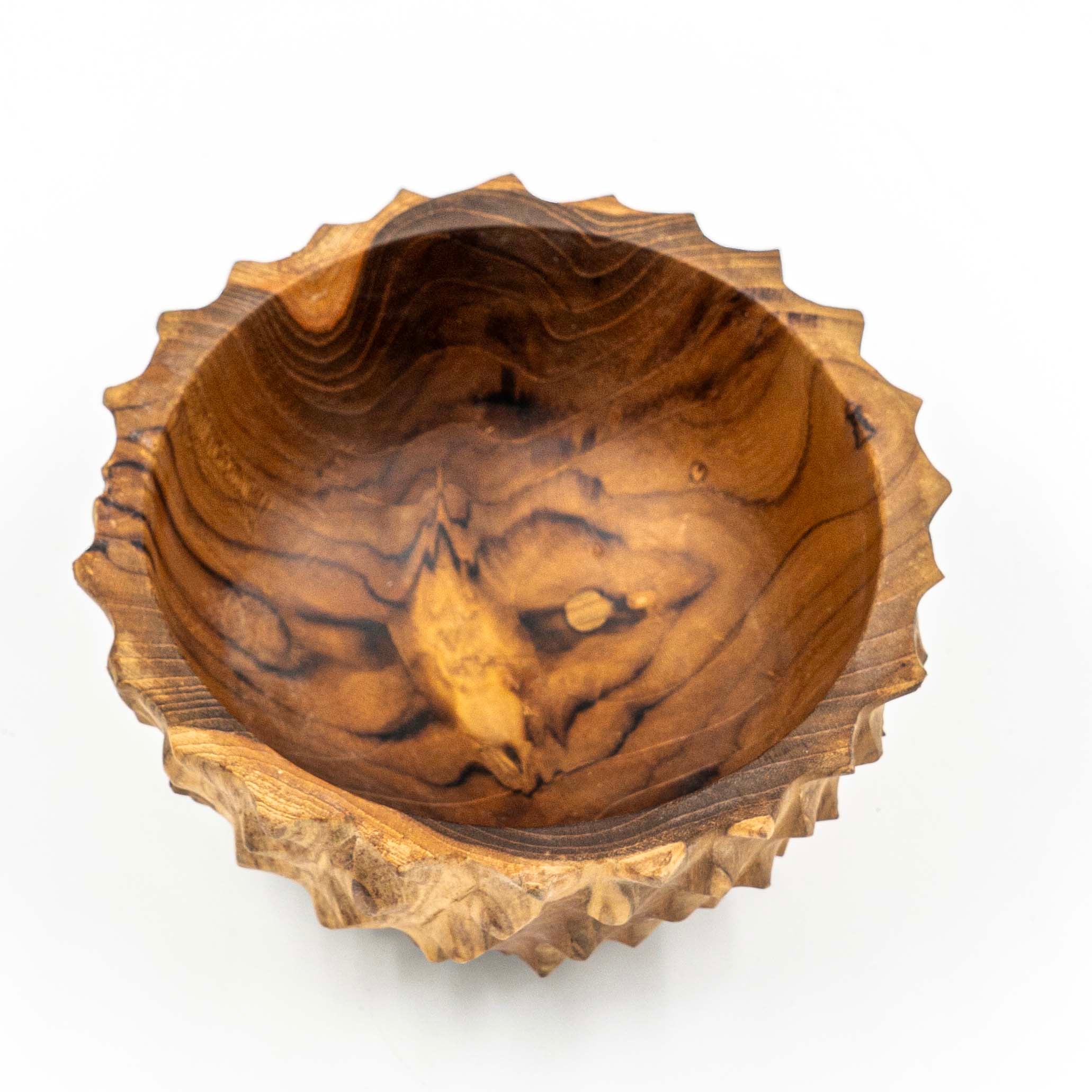 Yarah Teak Wood Zig-Zag Edged Bowl