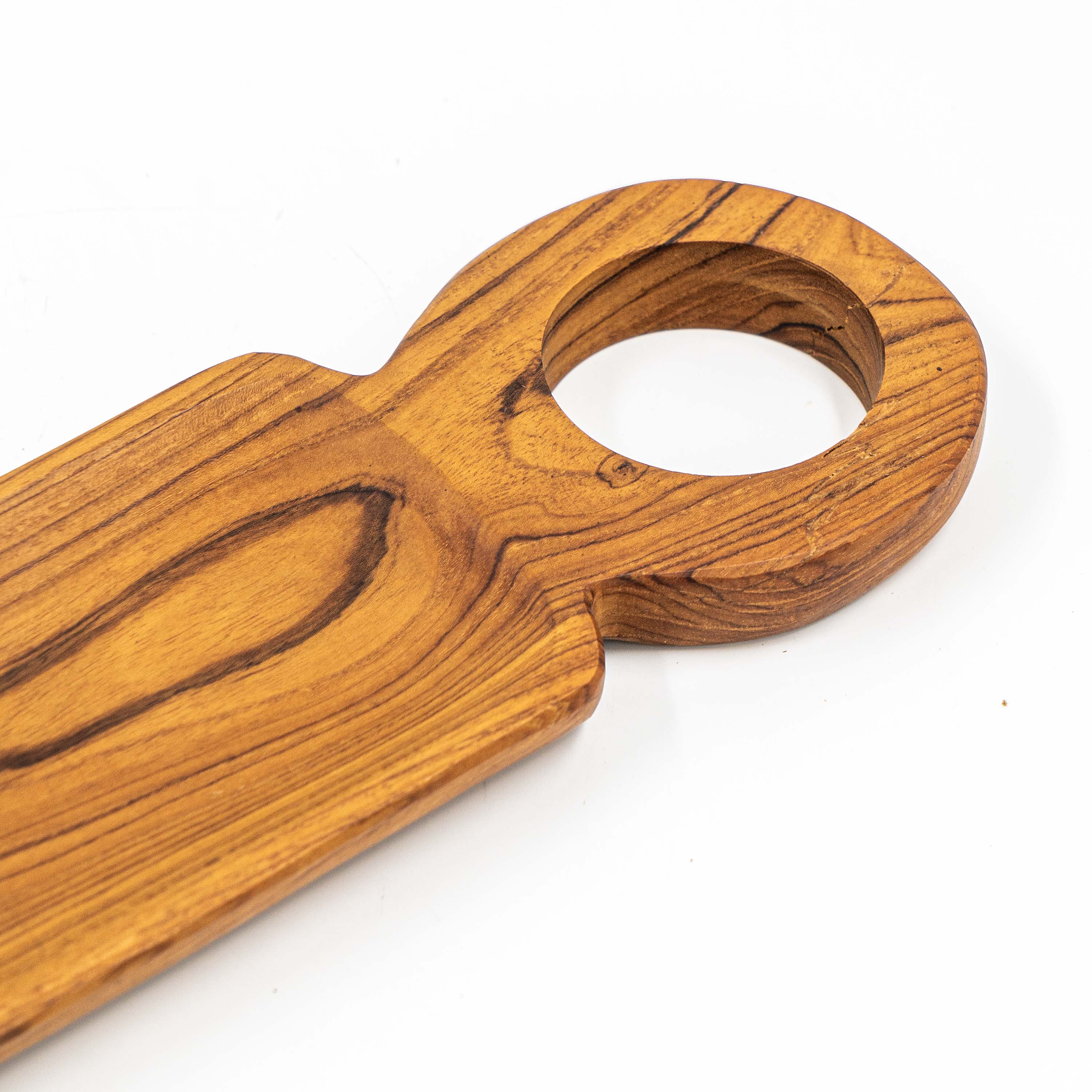 Yarah Teak Wood Rectangle Serving Tray With Holder