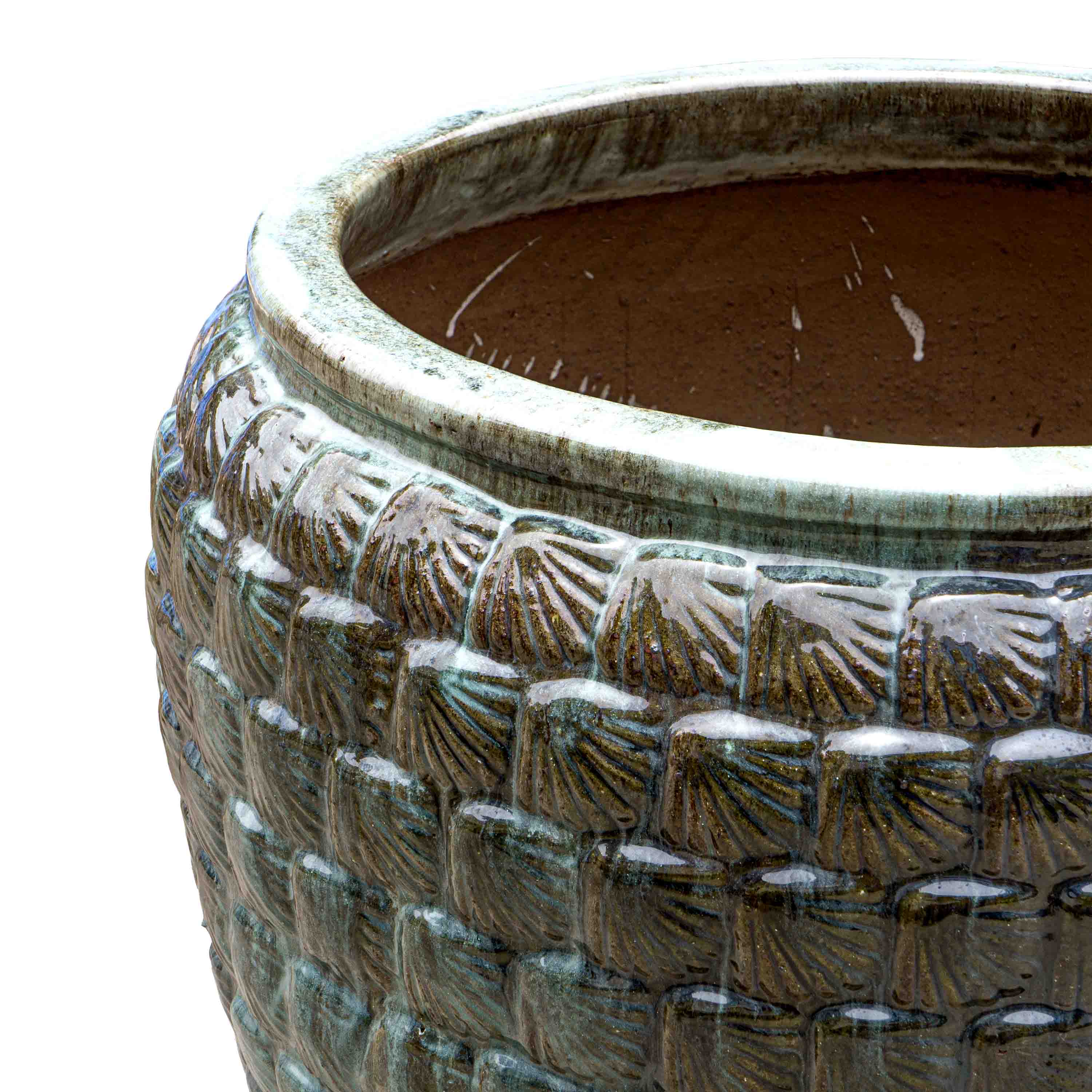 Textured Emerald Green Ceramic Pot