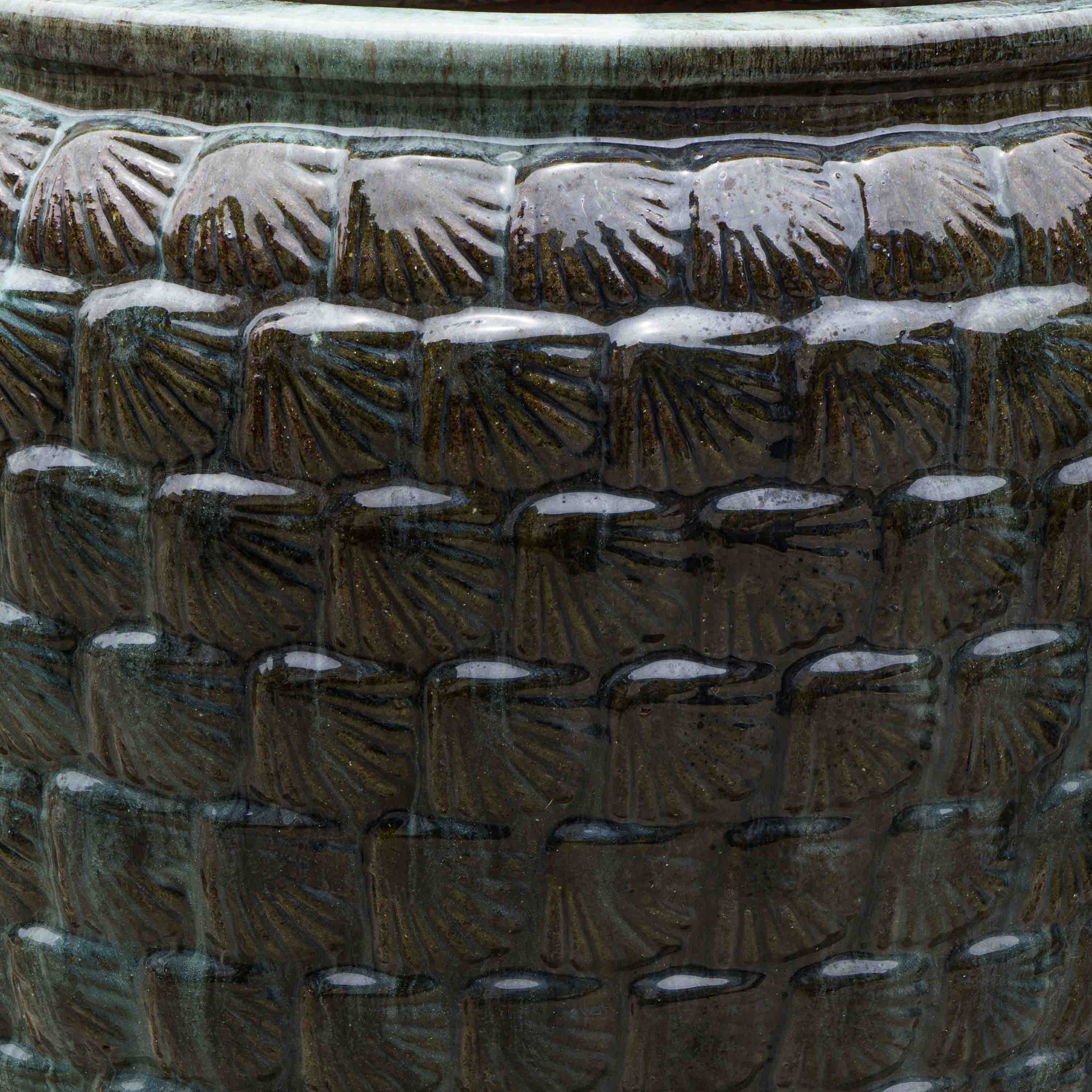 Textured Emerald Green Ceramic Pot