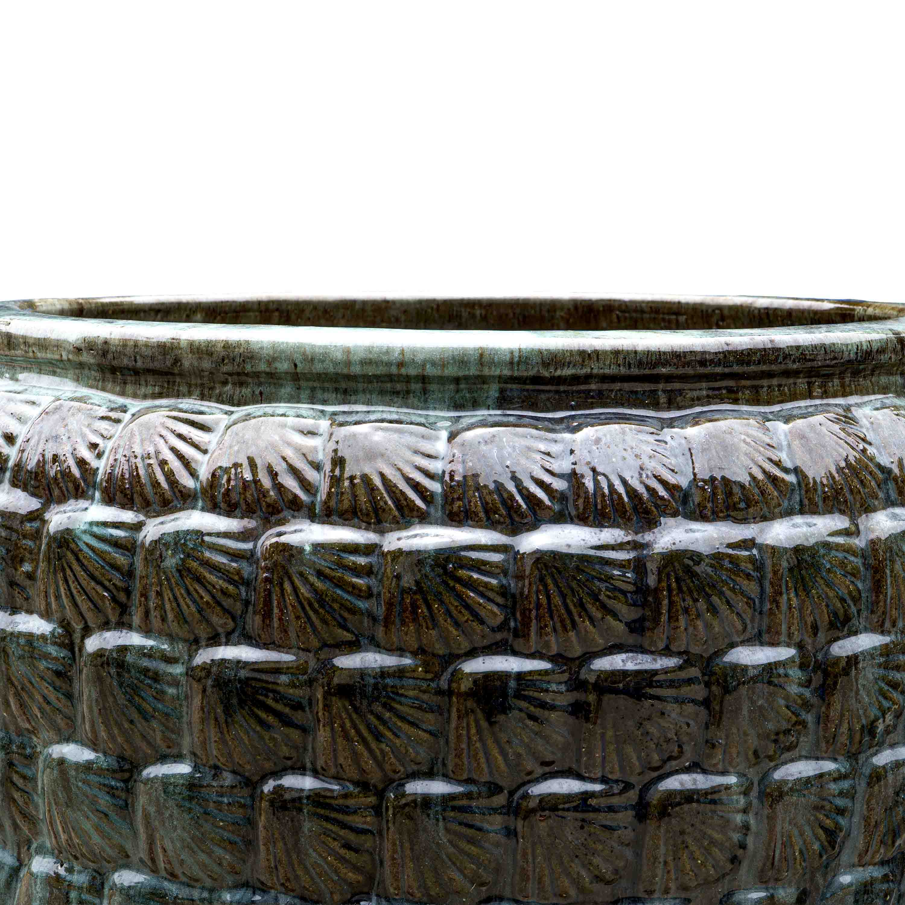 Textured Emerald Green Ceramic Pot