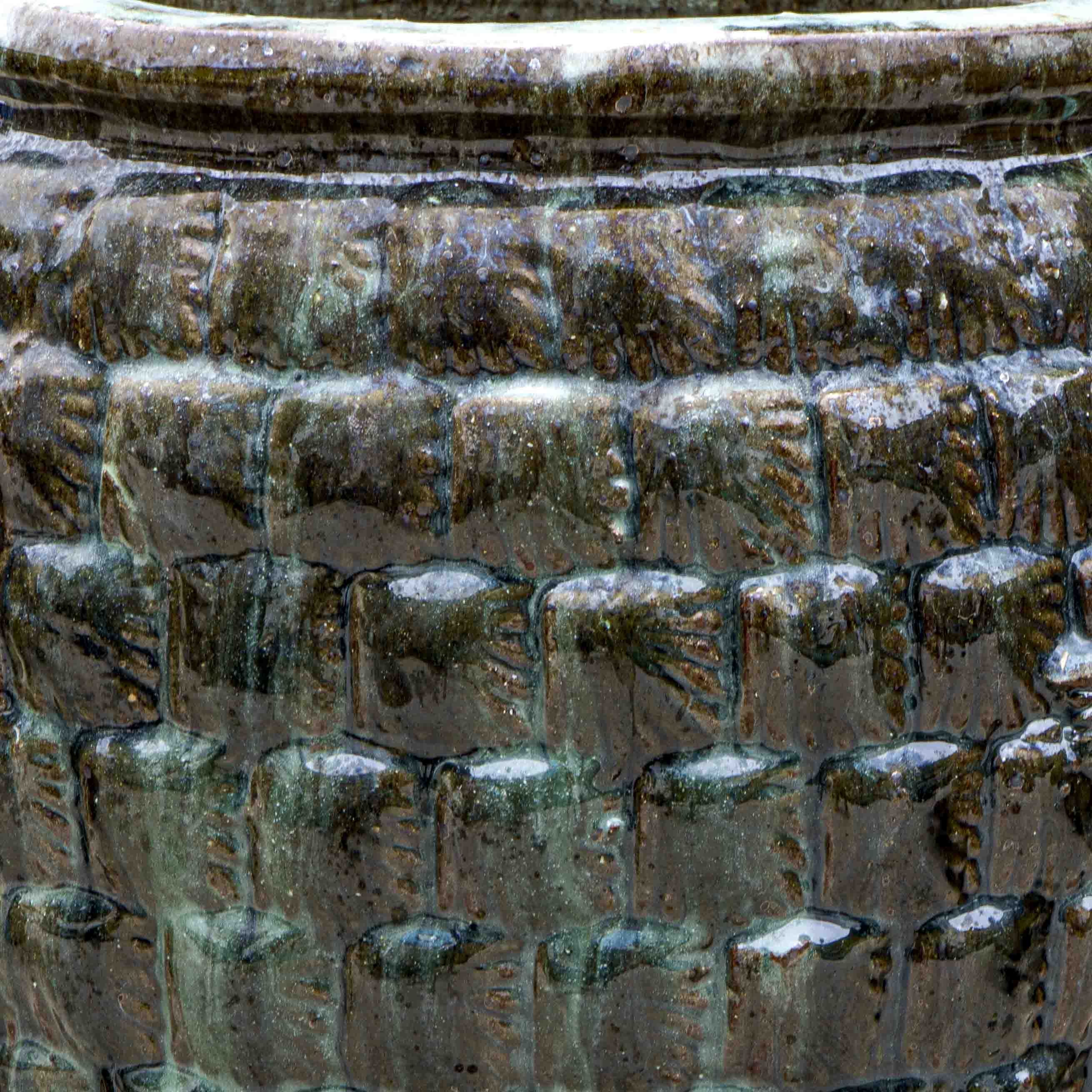 Textured Emerald Green Ceramic Pot