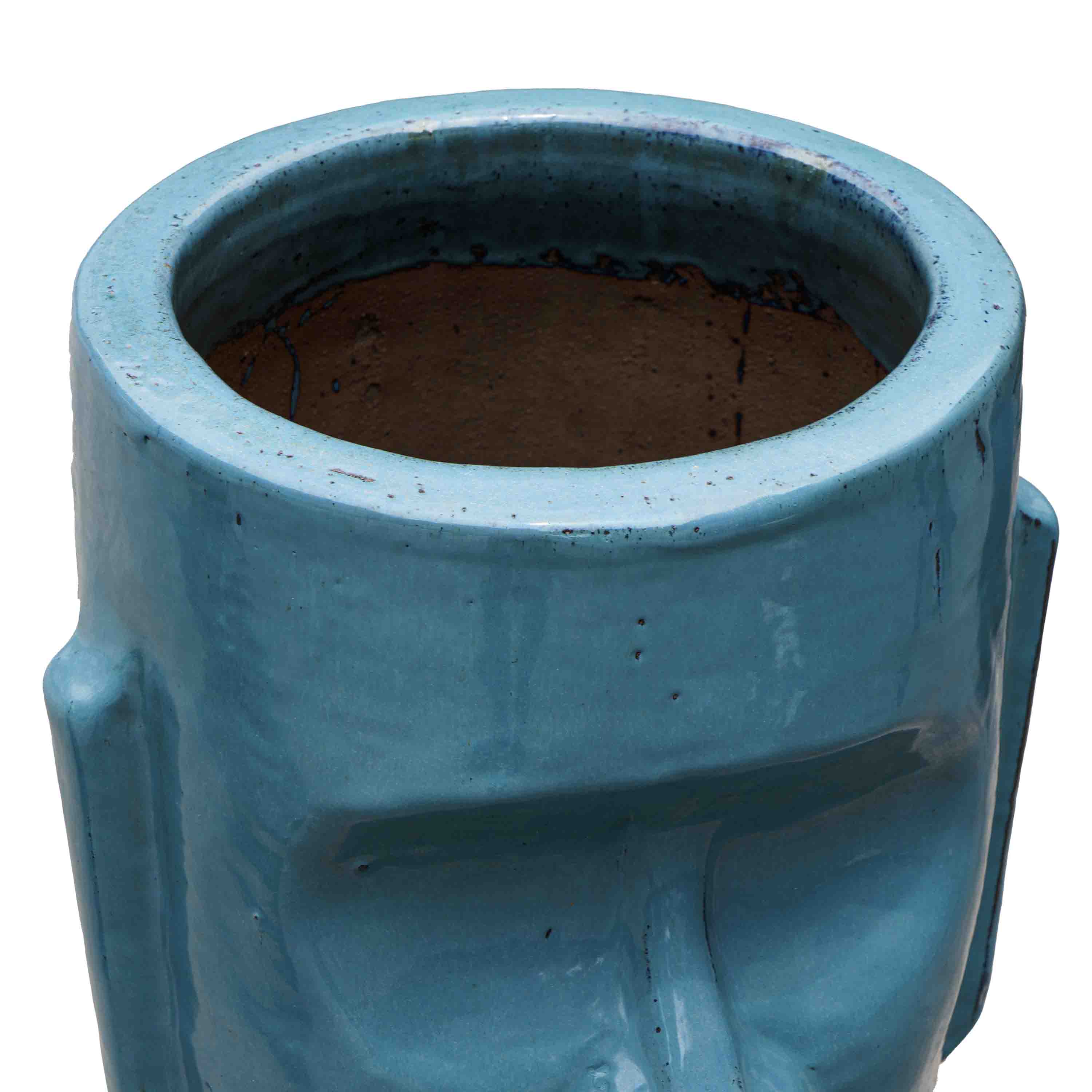 Blue Face Ceramic Pot