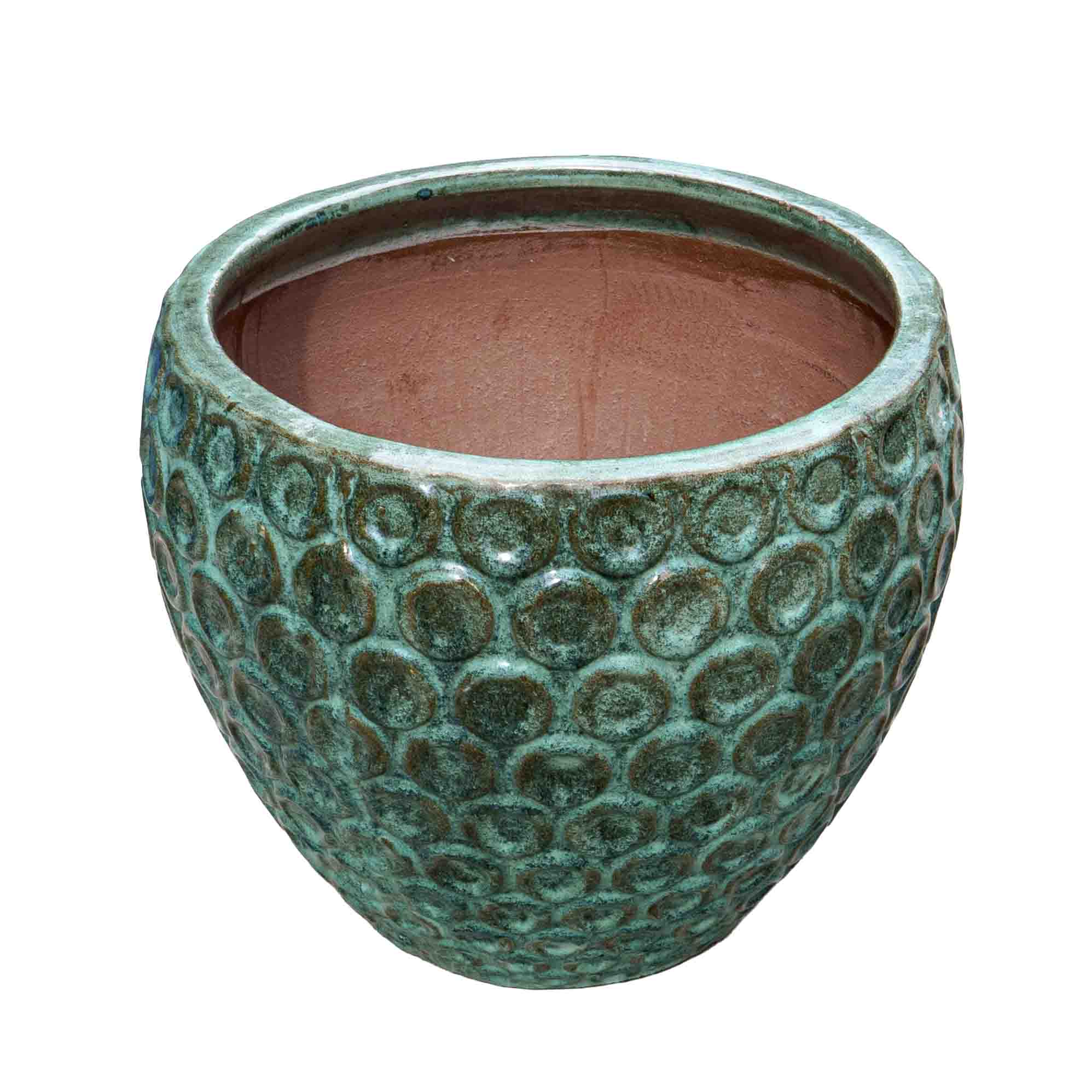 Seagreen Textured Ceramic Pot