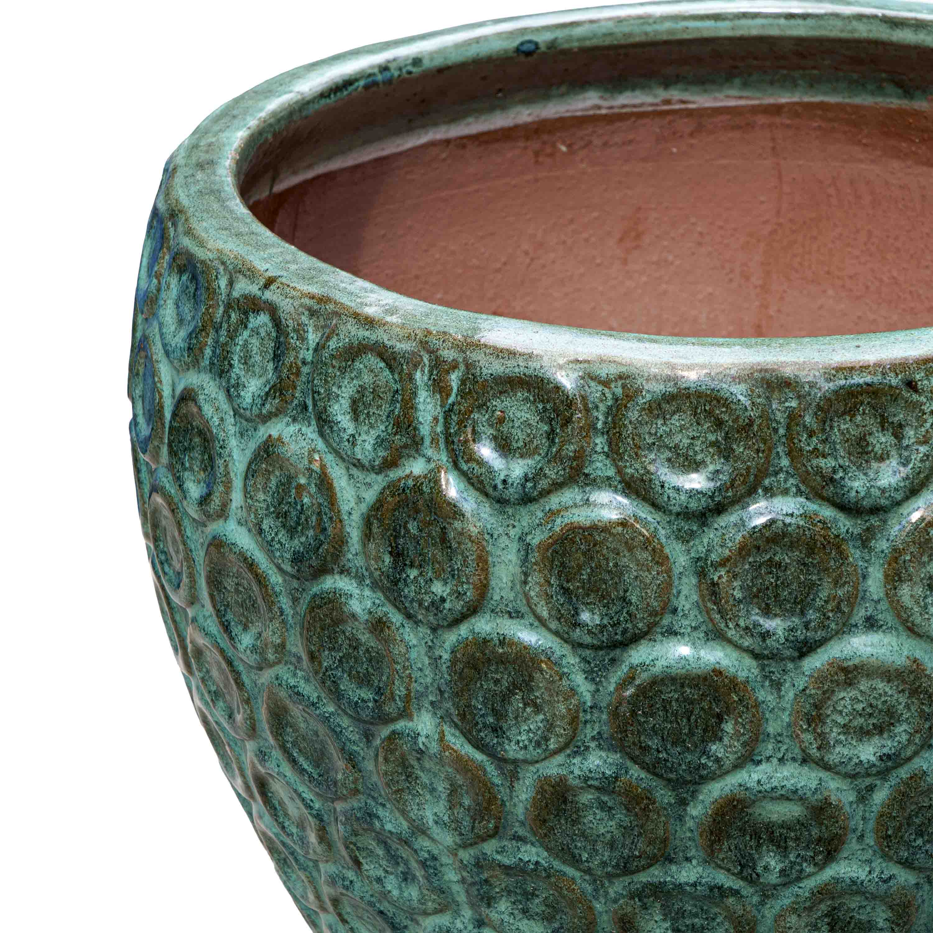 Seagreen Textured Ceramic Pot