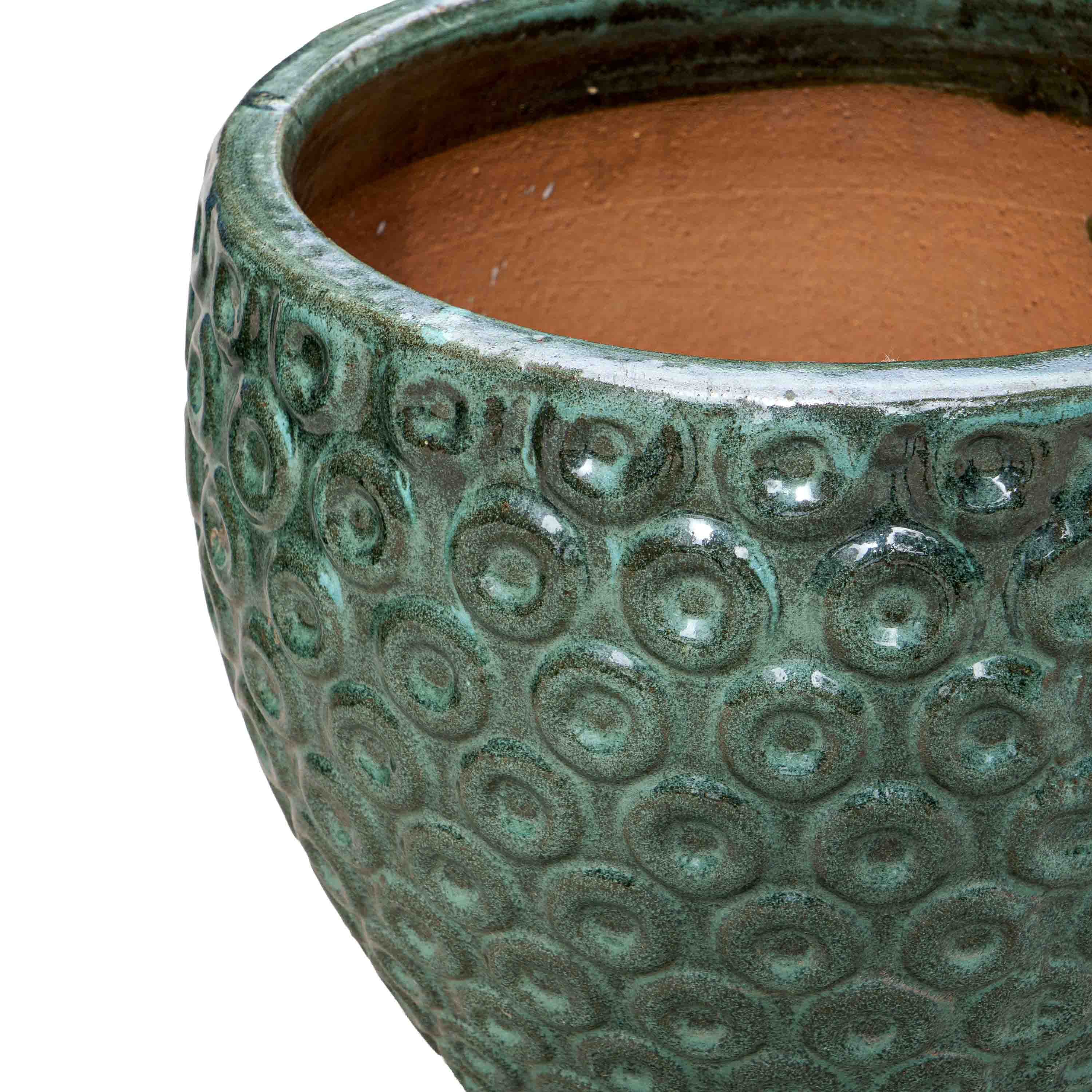 Seagreen Textured Ceramic Pot