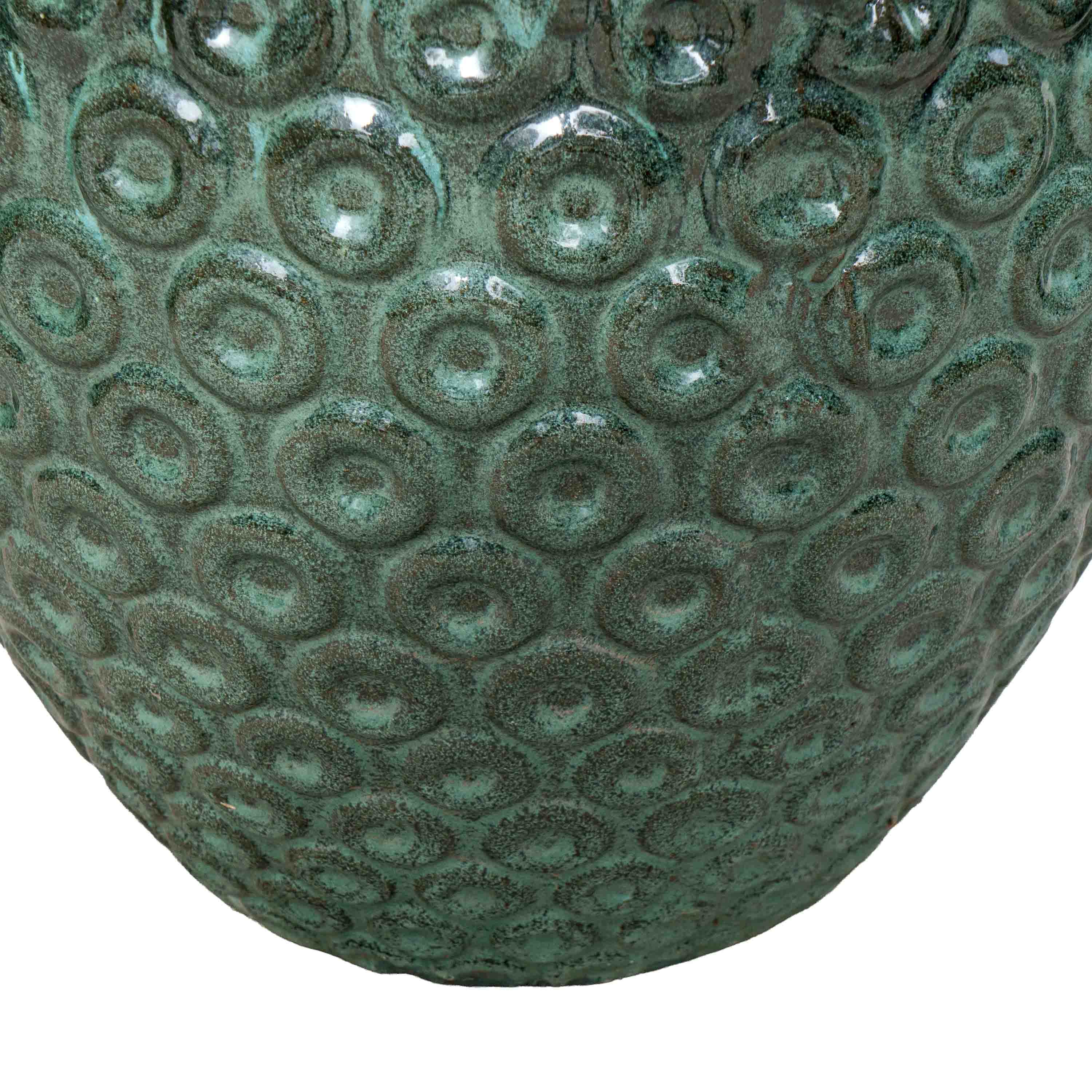 Seagreen Textured Ceramic Pot