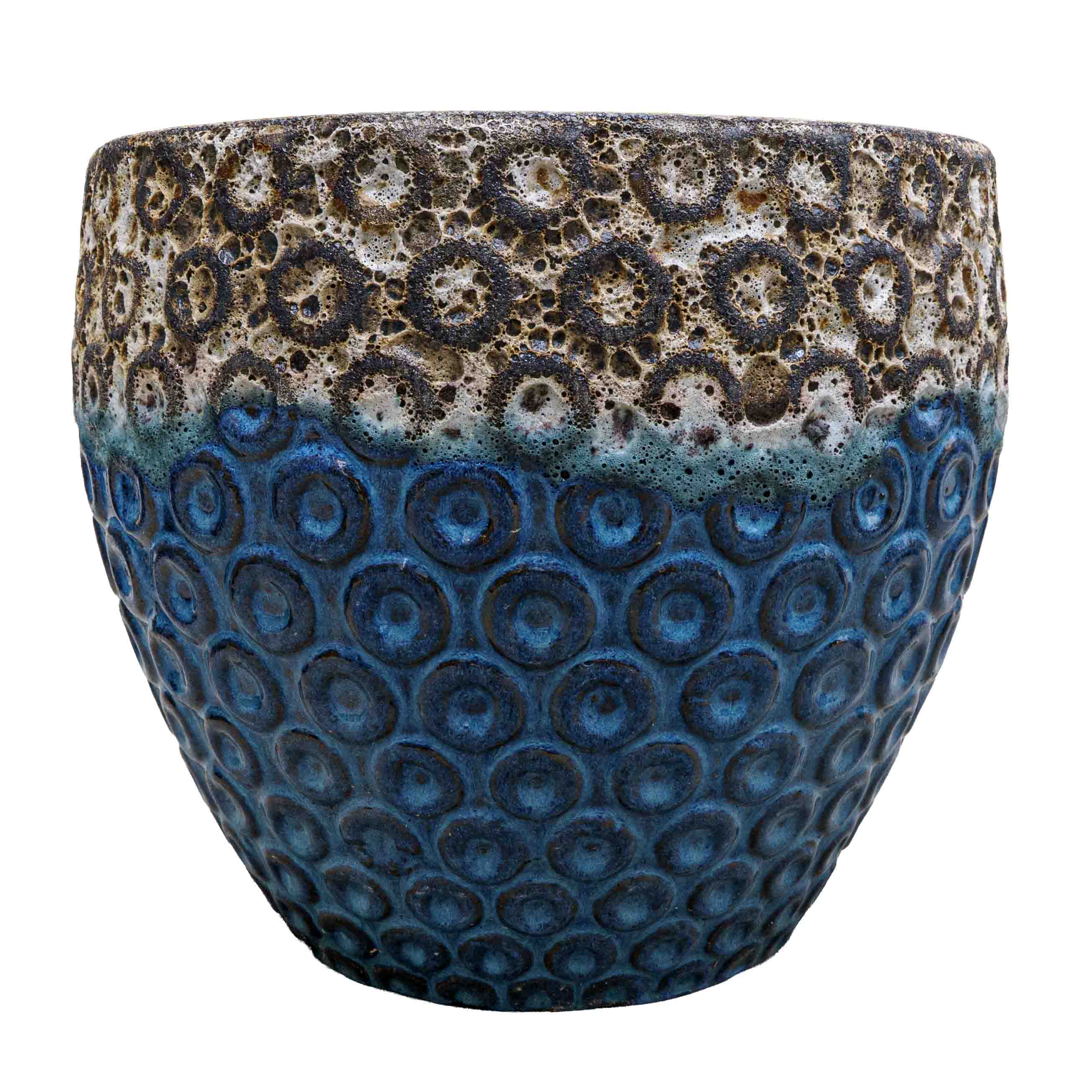 Blue Textured Ceramic Pot