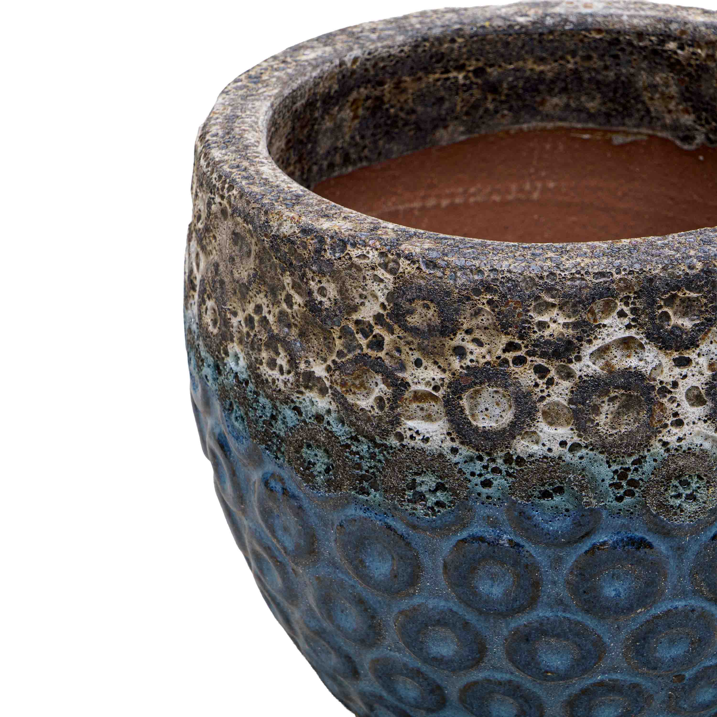 Blue Textured Ceramic Pot