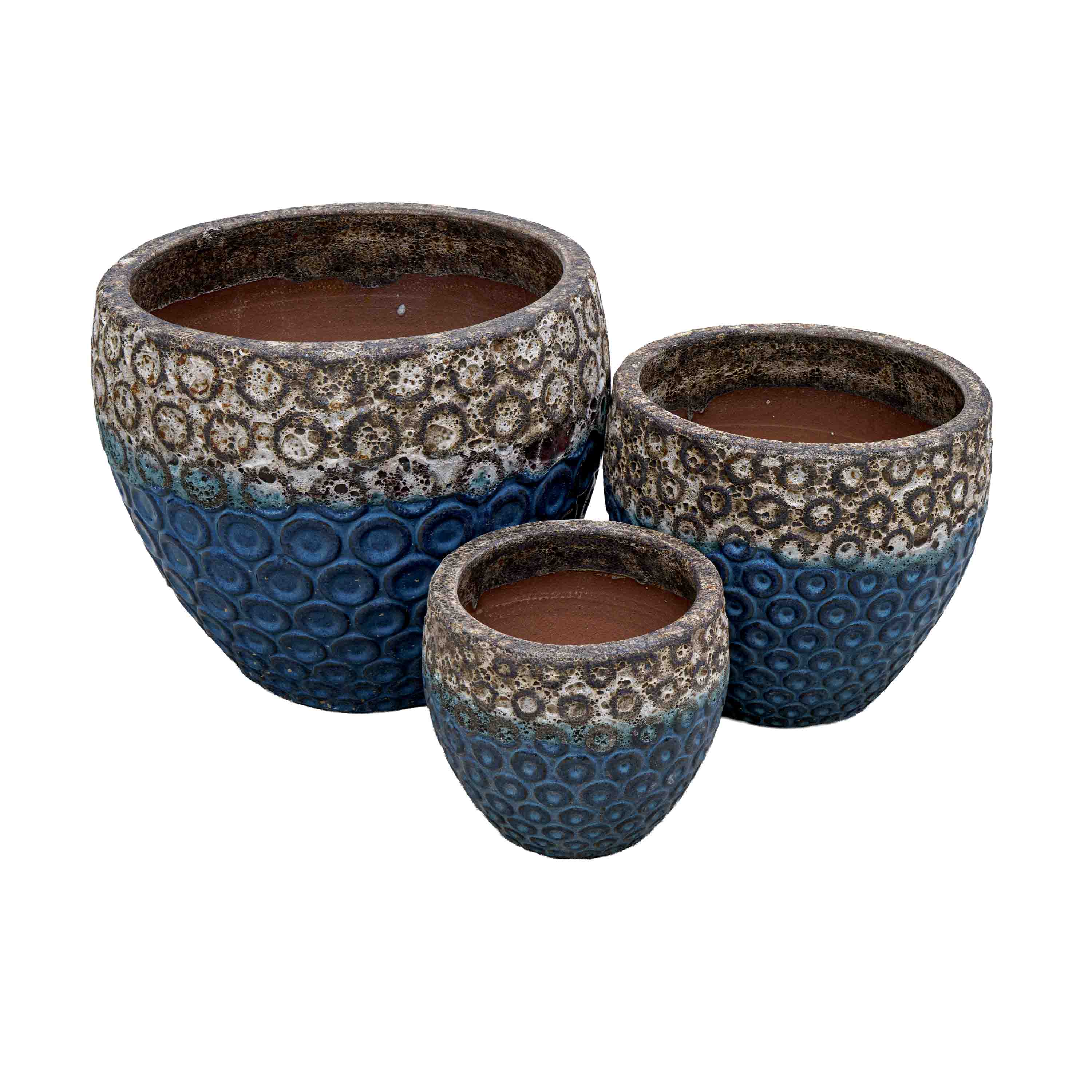 Blue Textured Ceramic Pot