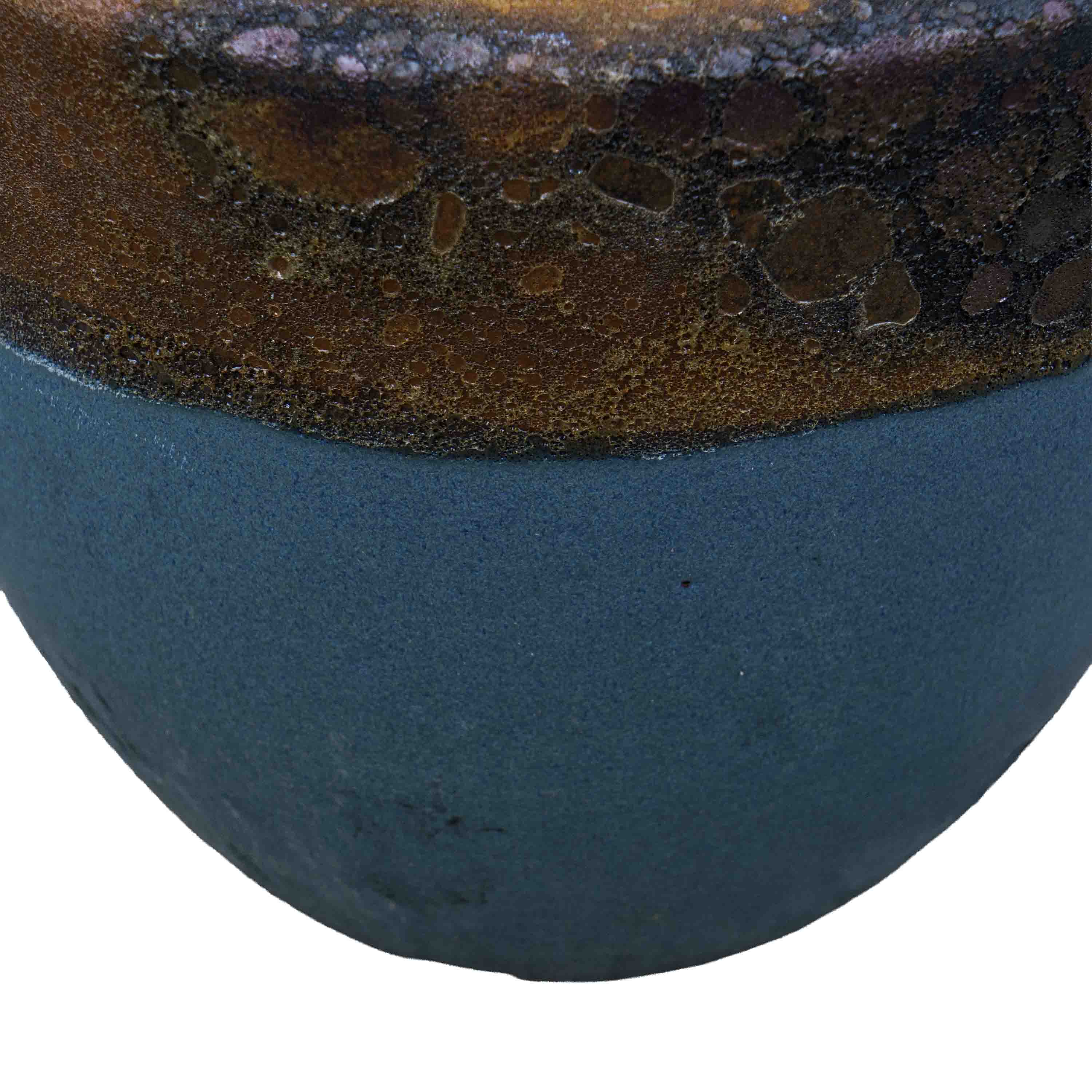 Textured Blue Ceramic Pot