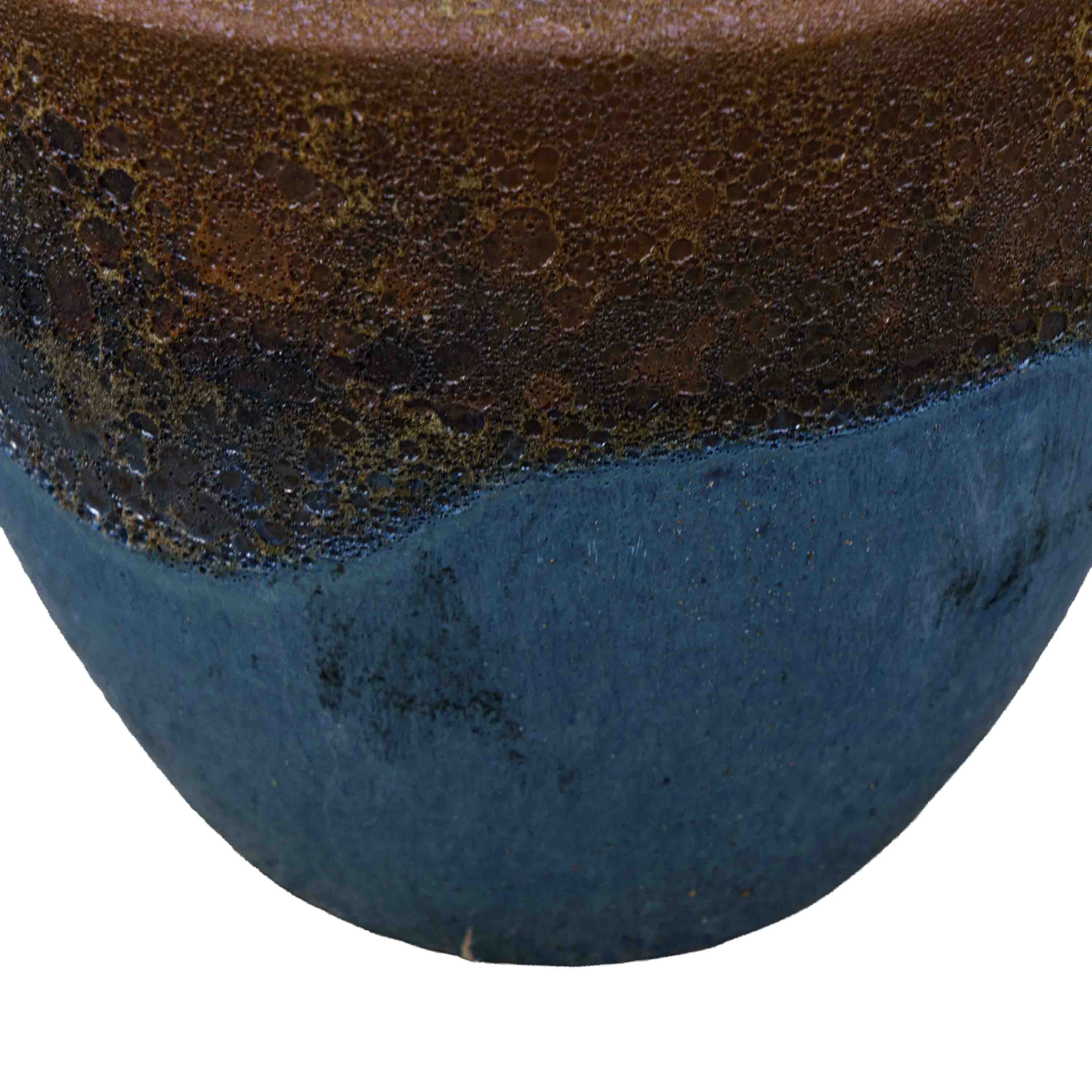 Textured Blue Ceramic Pot