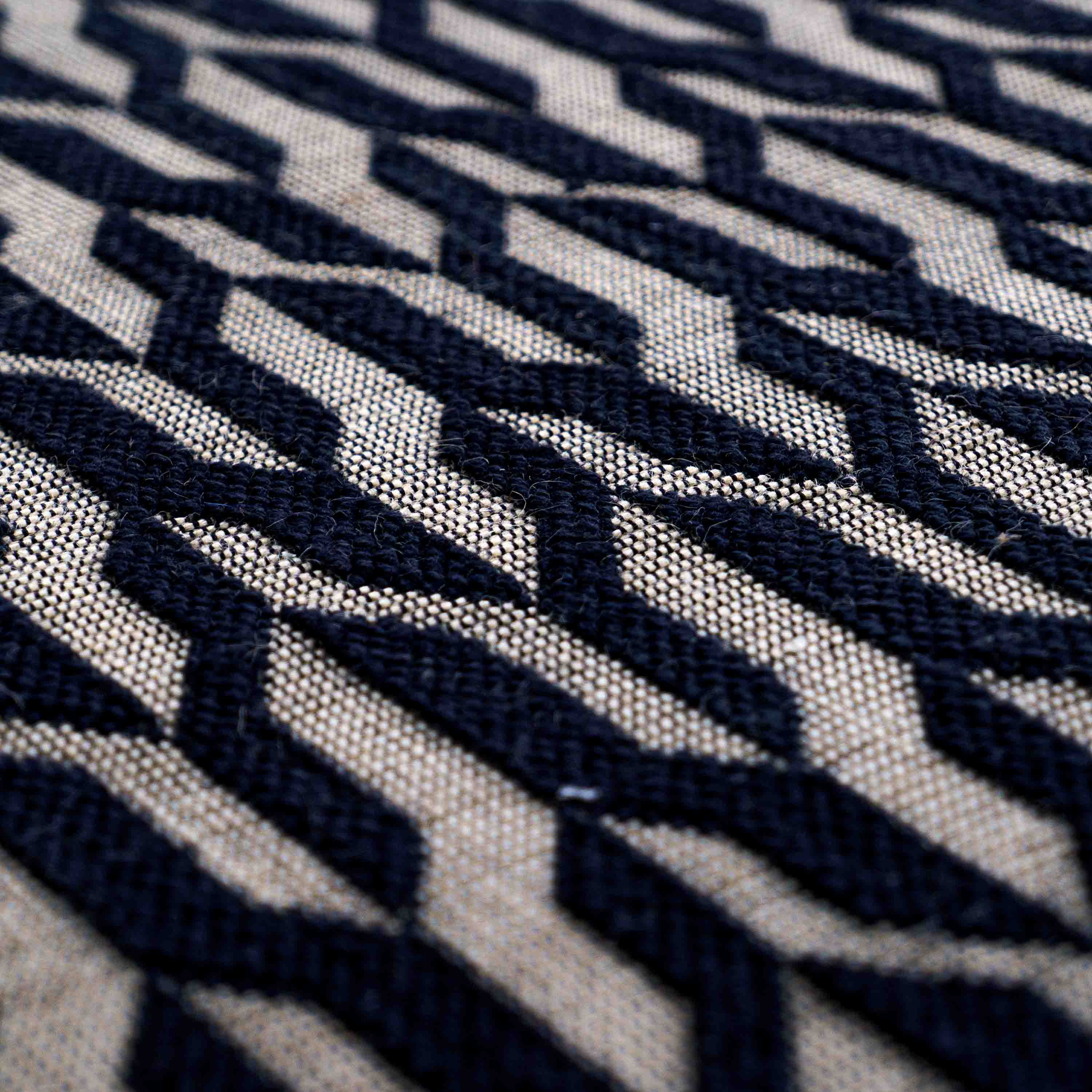 Jute Jacquard Illusion Weave - Black
