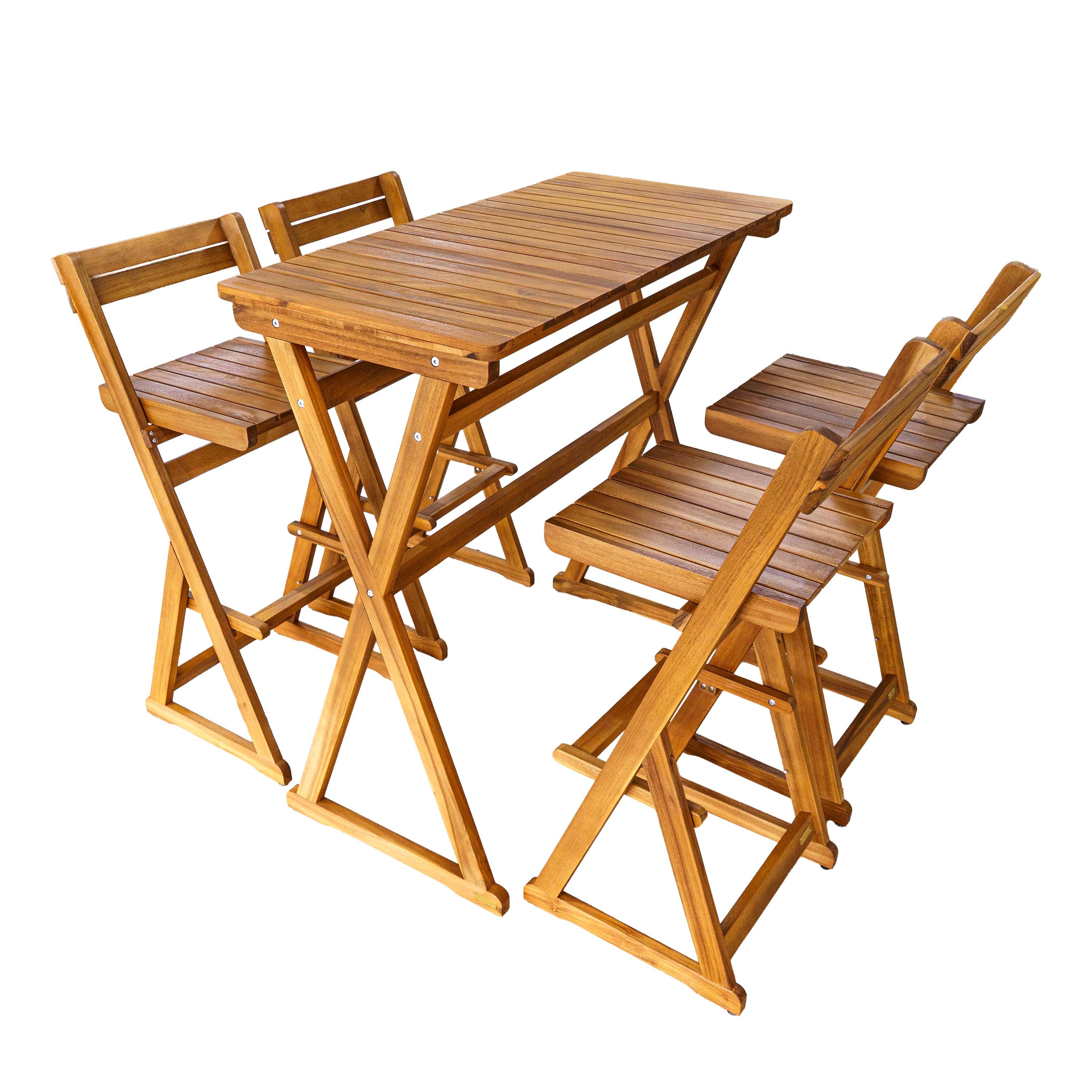 Clara Bar Table With Foldable Chair - Set of 5