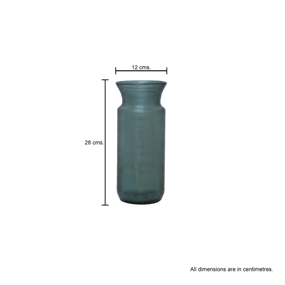 Flower Vase Glass indigo with Texture