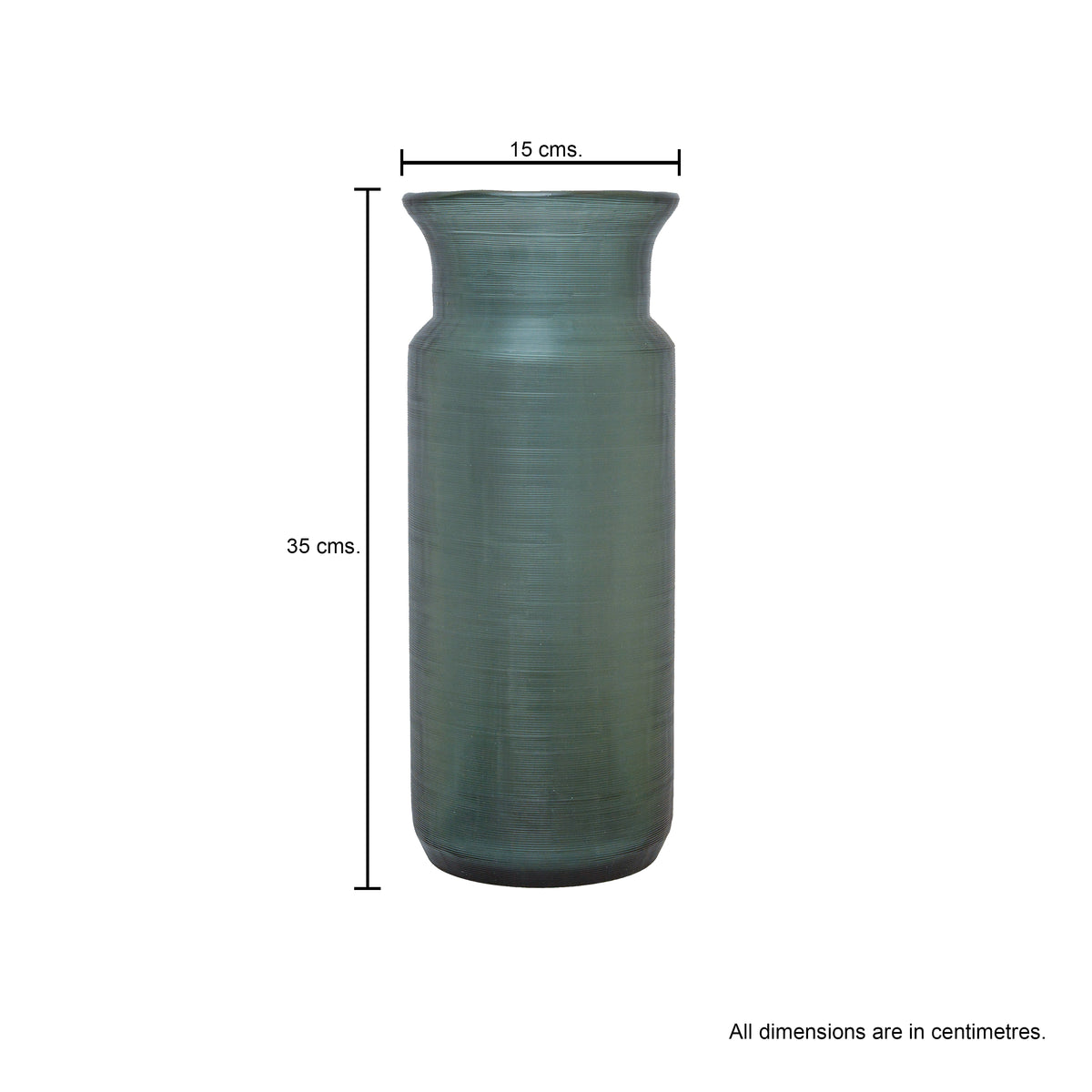 Flower Vase Glass indigo with Texture